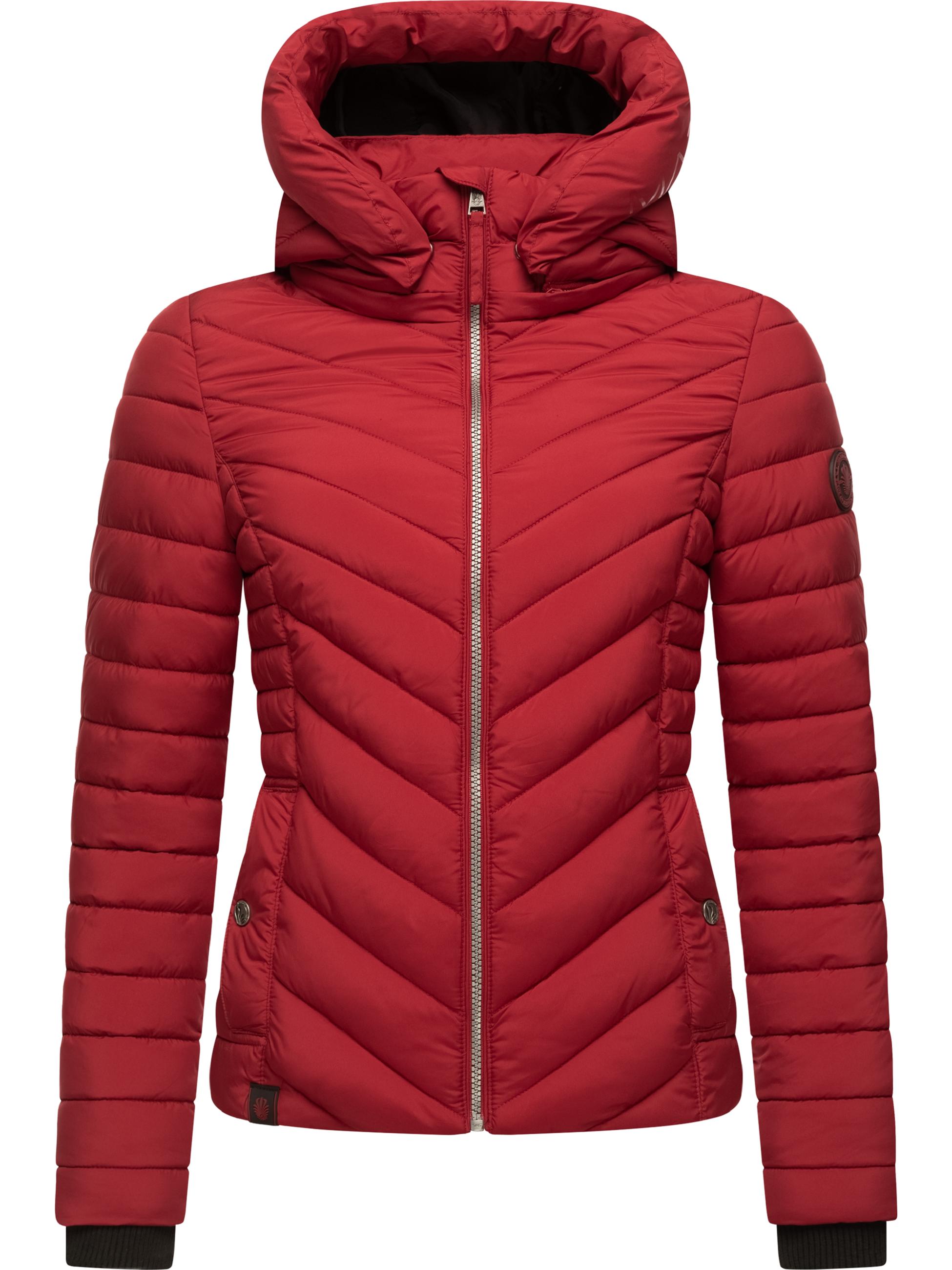 Steppjacke mit abnehmbarer Kapuze "Kagomee" Dark Red