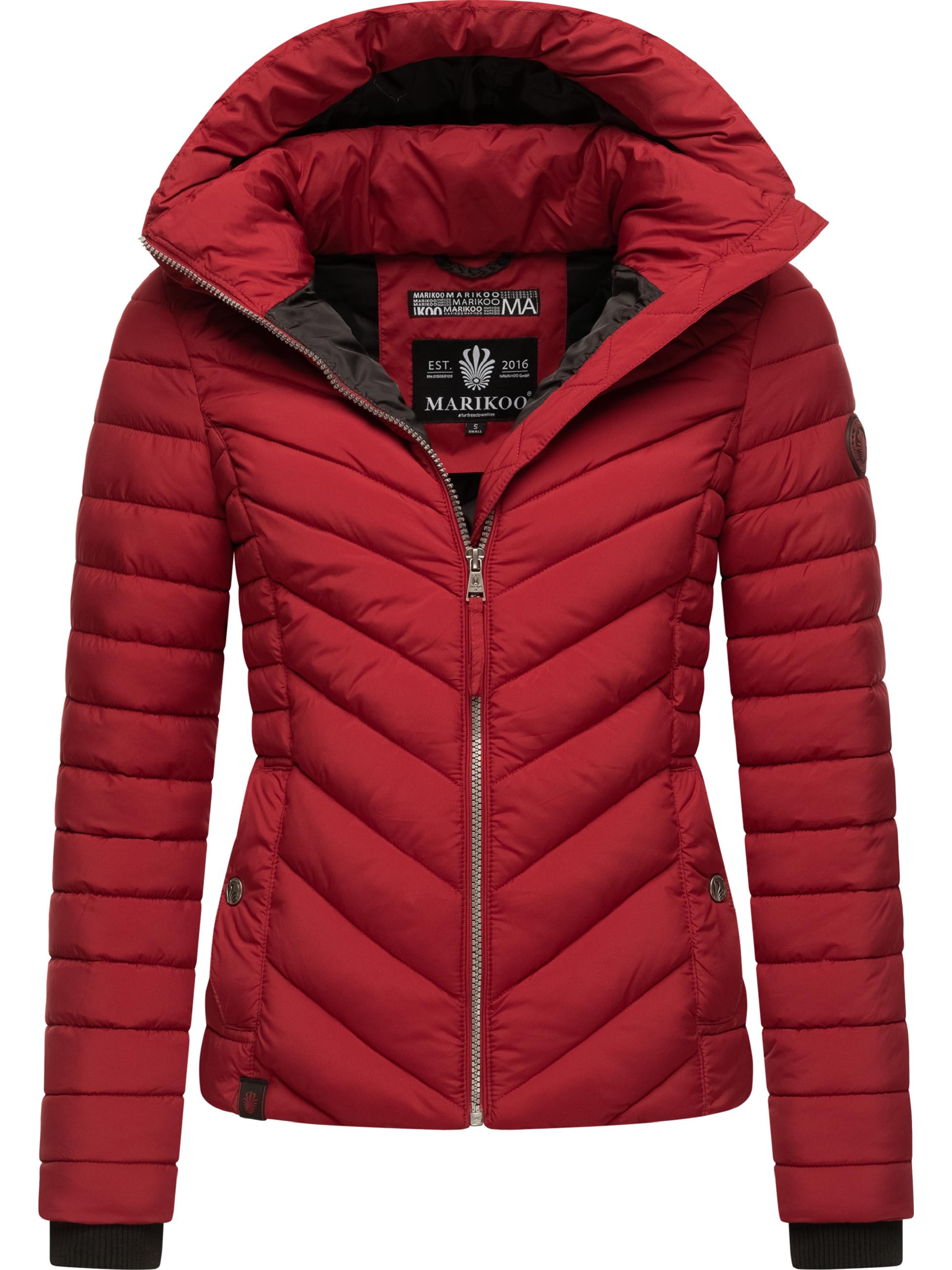 Steppjacke mit abnehmbarer Kapuze "Kagomee" Dark Red