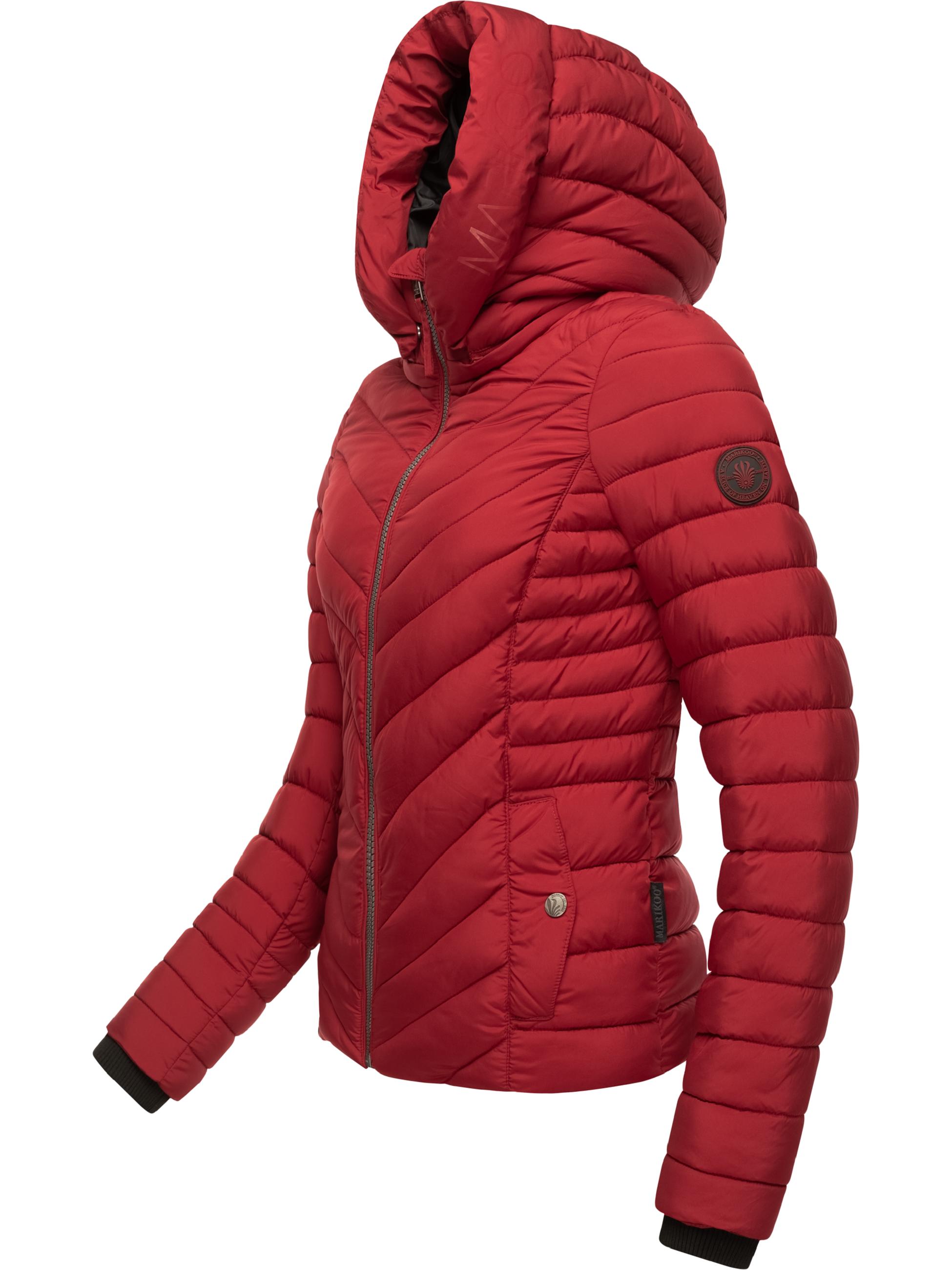 Steppjacke mit abnehmbarer Kapuze "Kagomee" Dark Red