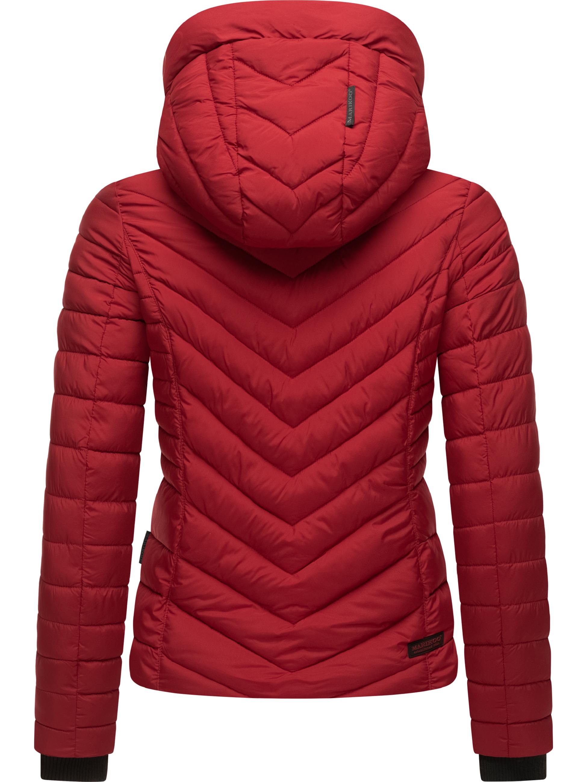 Steppjacke mit abnehmbarer Kapuze "Kagomee" Dark Red