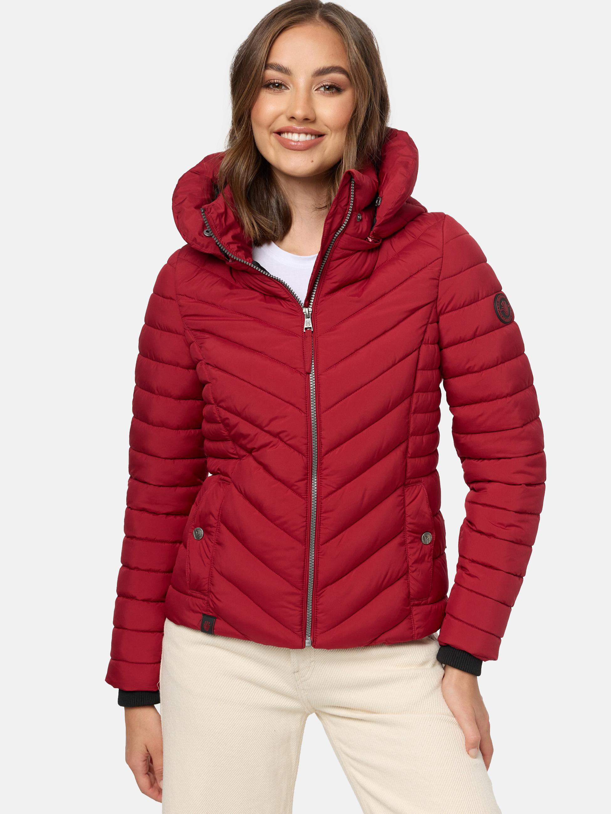 Steppjacke mit abnehmbarer Kapuze "Kagomee" Dark Red