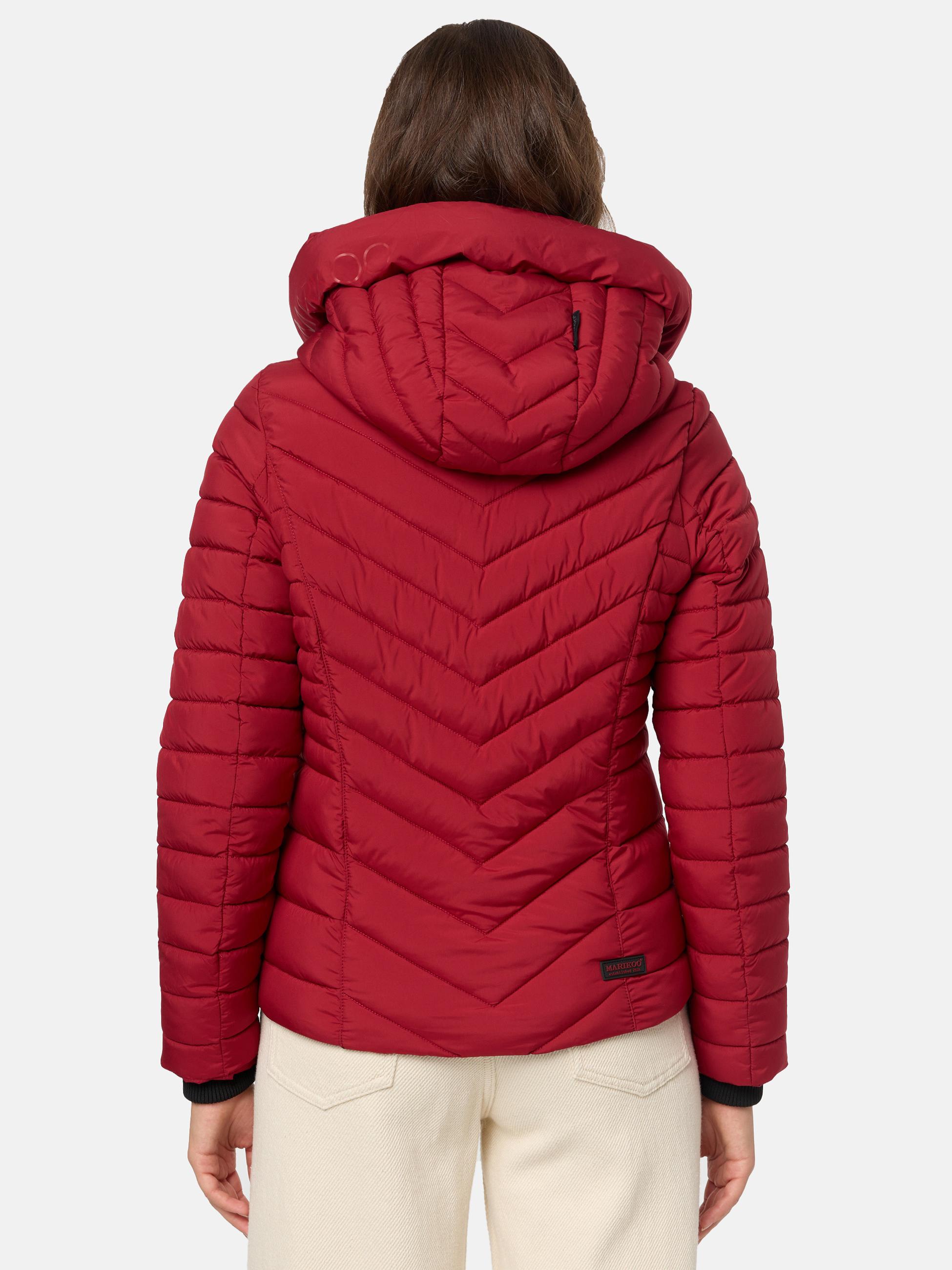 Steppjacke mit abnehmbarer Kapuze "Kagomee" Dark Red