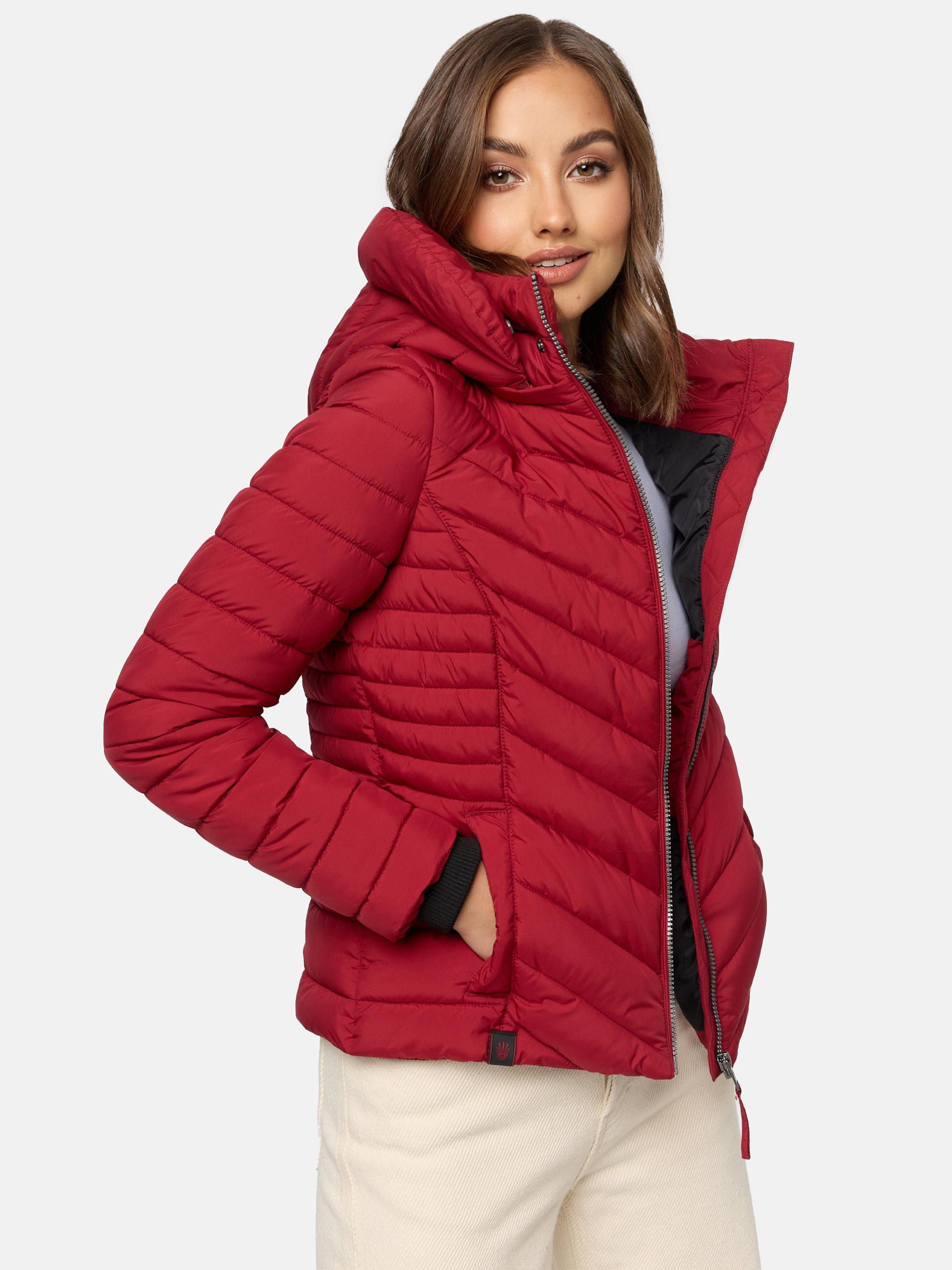 Steppjacke mit abnehmbarer Kapuze "Kagomee" Dark Red