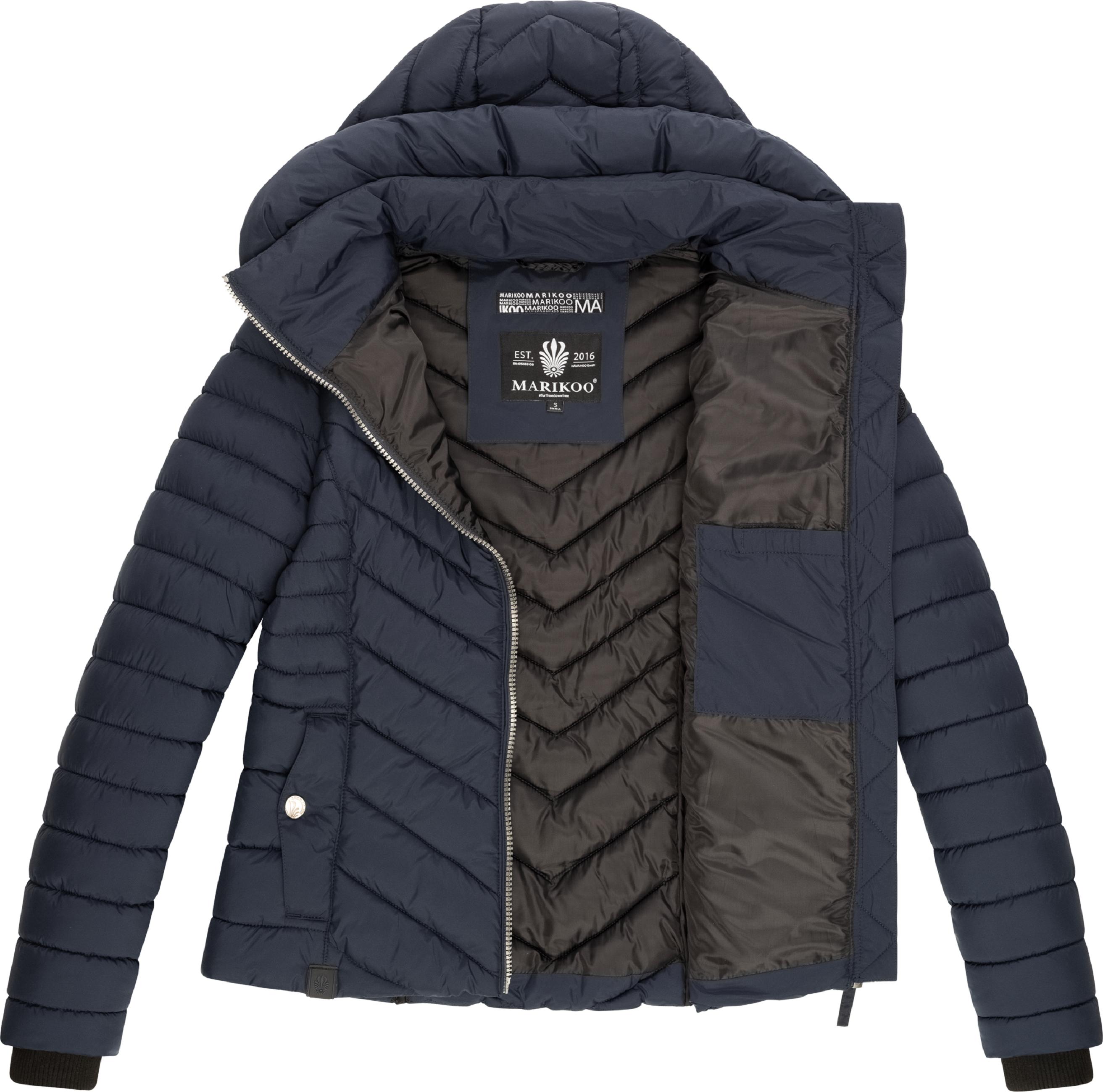 Steppjacke mit abnehmbarer Kapuze "Kagomee" Navy