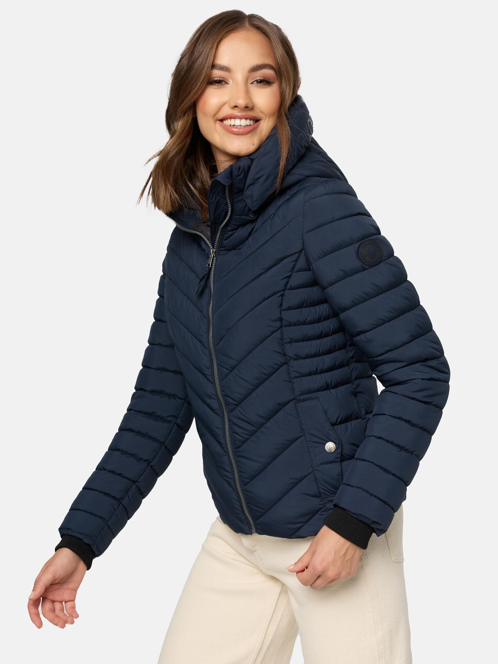 Steppjacke mit abnehmbarer Kapuze "Kagomee" Navy