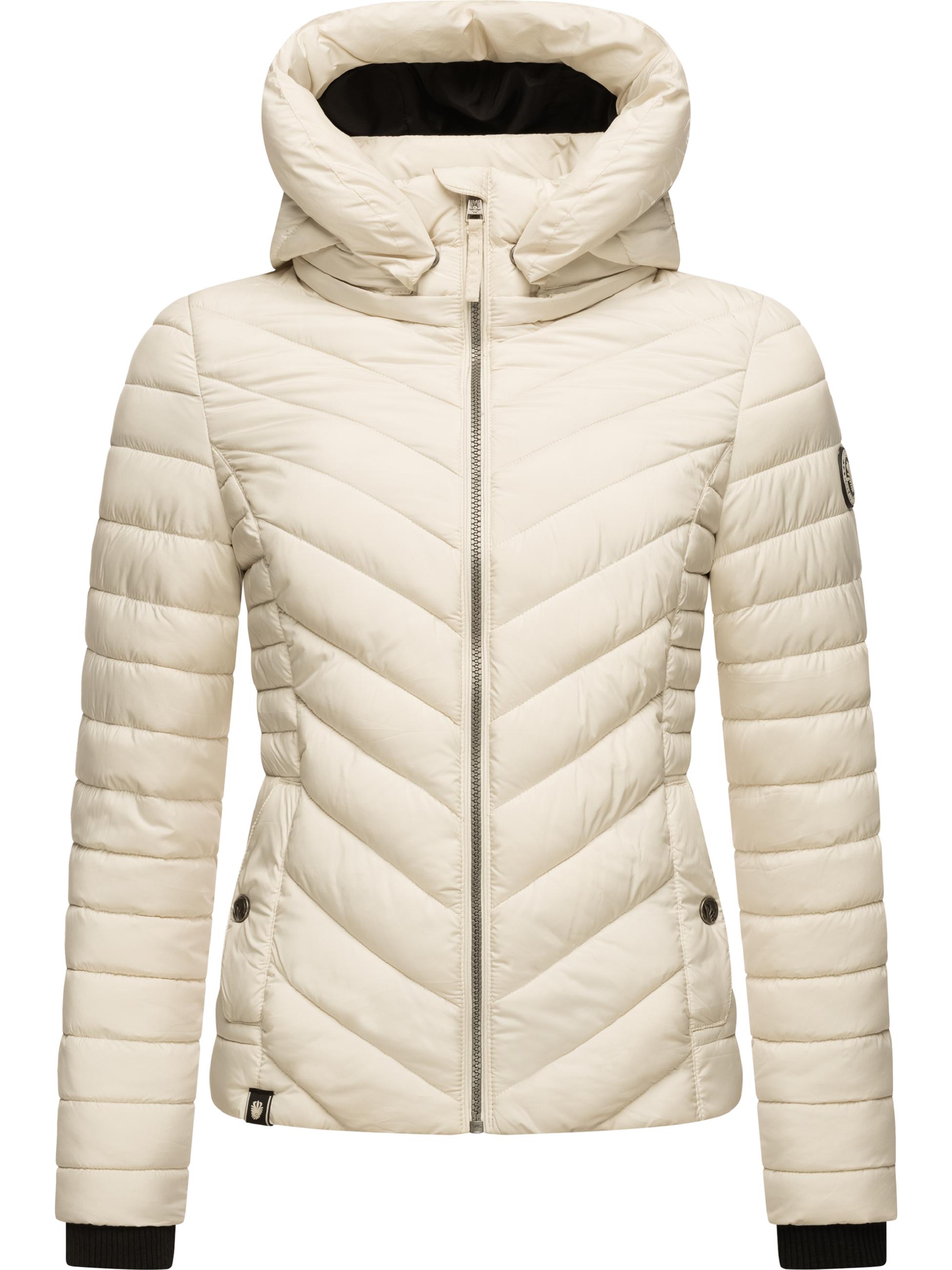 Steppjacke mit abnehmbarer Kapuze "Kagomee" Pebble White