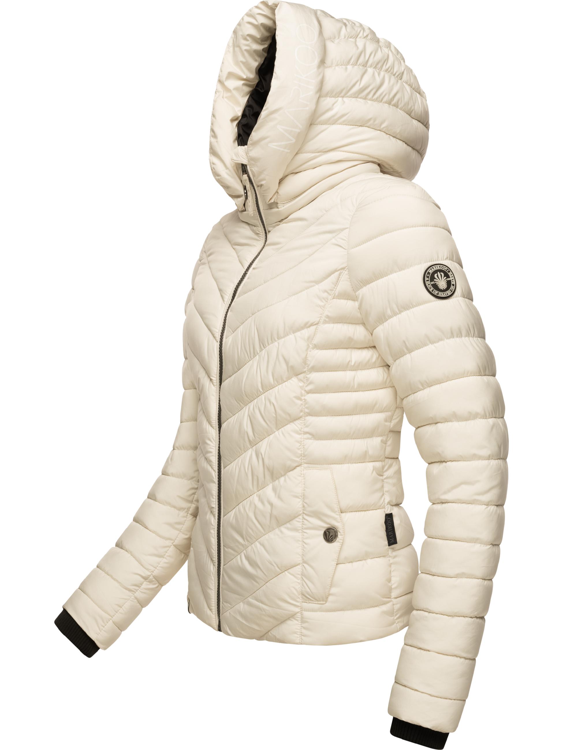 Steppjacke mit abnehmbarer Kapuze "Kagomee" Pebble White