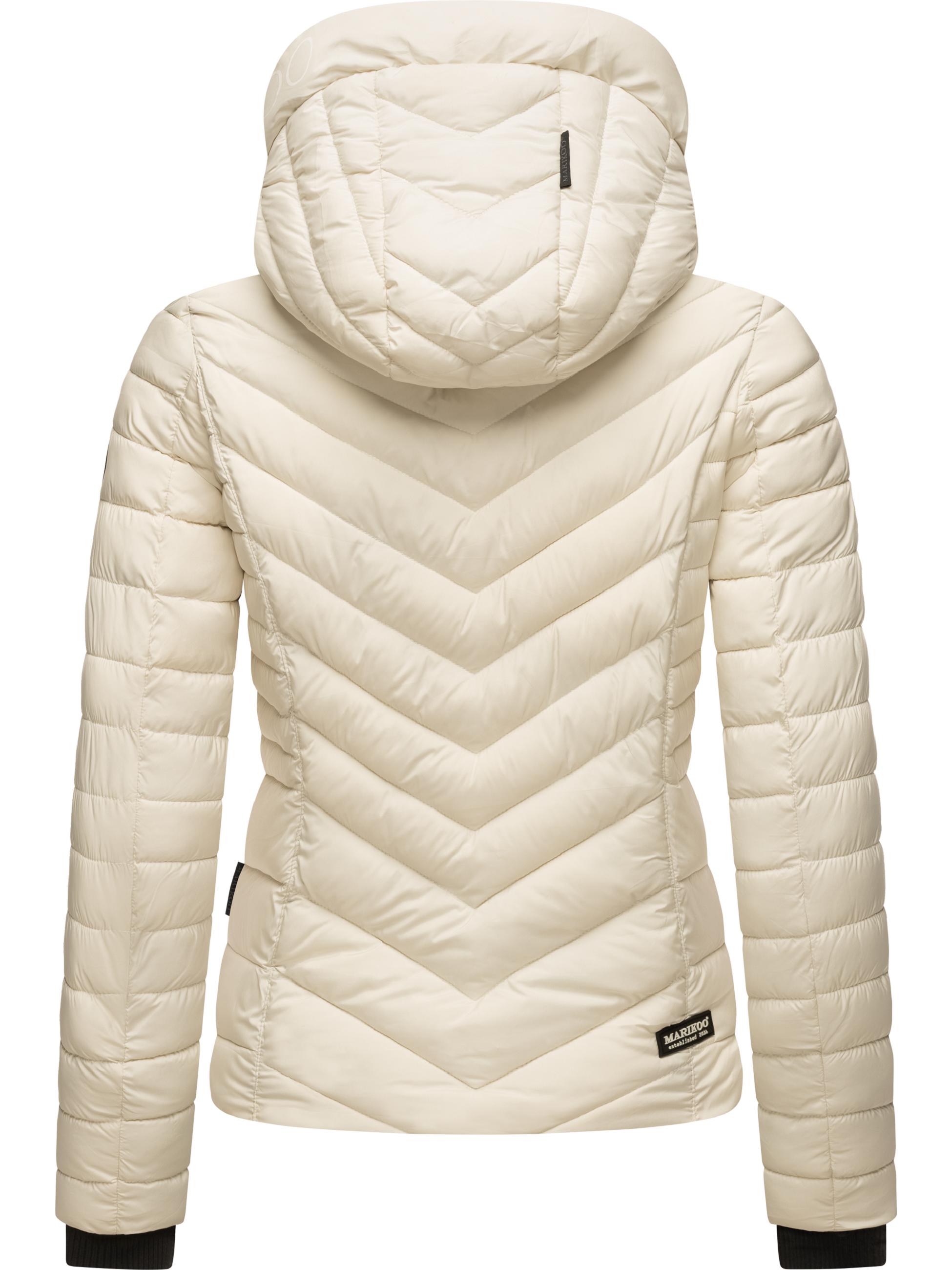 Steppjacke mit abnehmbarer Kapuze "Kagomee" Pebble White