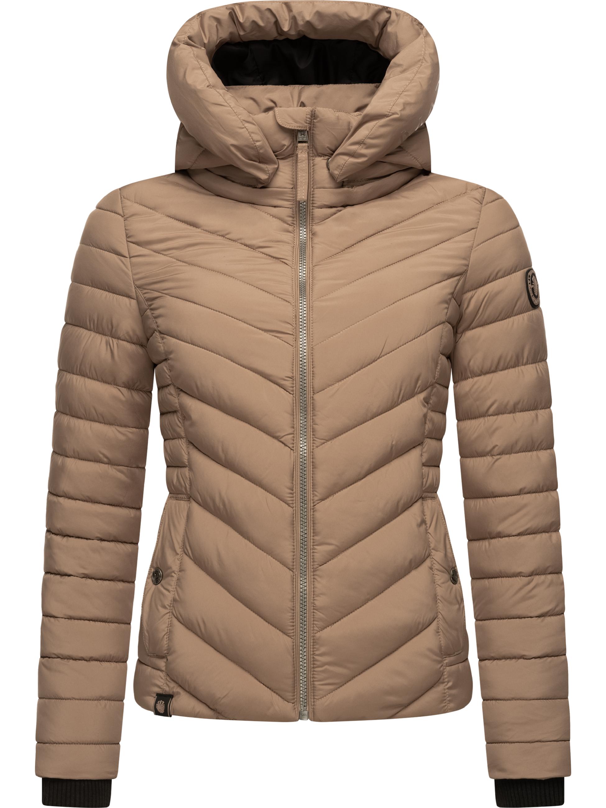 Steppjacke mit abnehmbarer Kapuze "Kagomee" Taupe