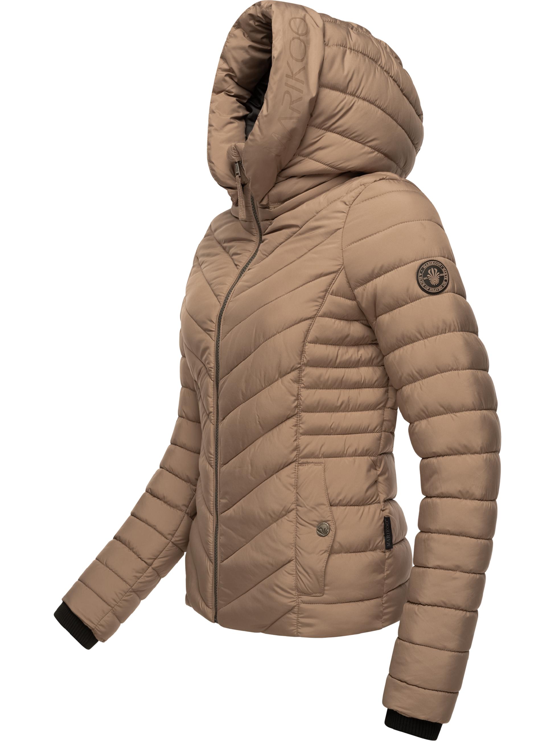 Steppjacke mit abnehmbarer Kapuze "Kagomee" Taupe