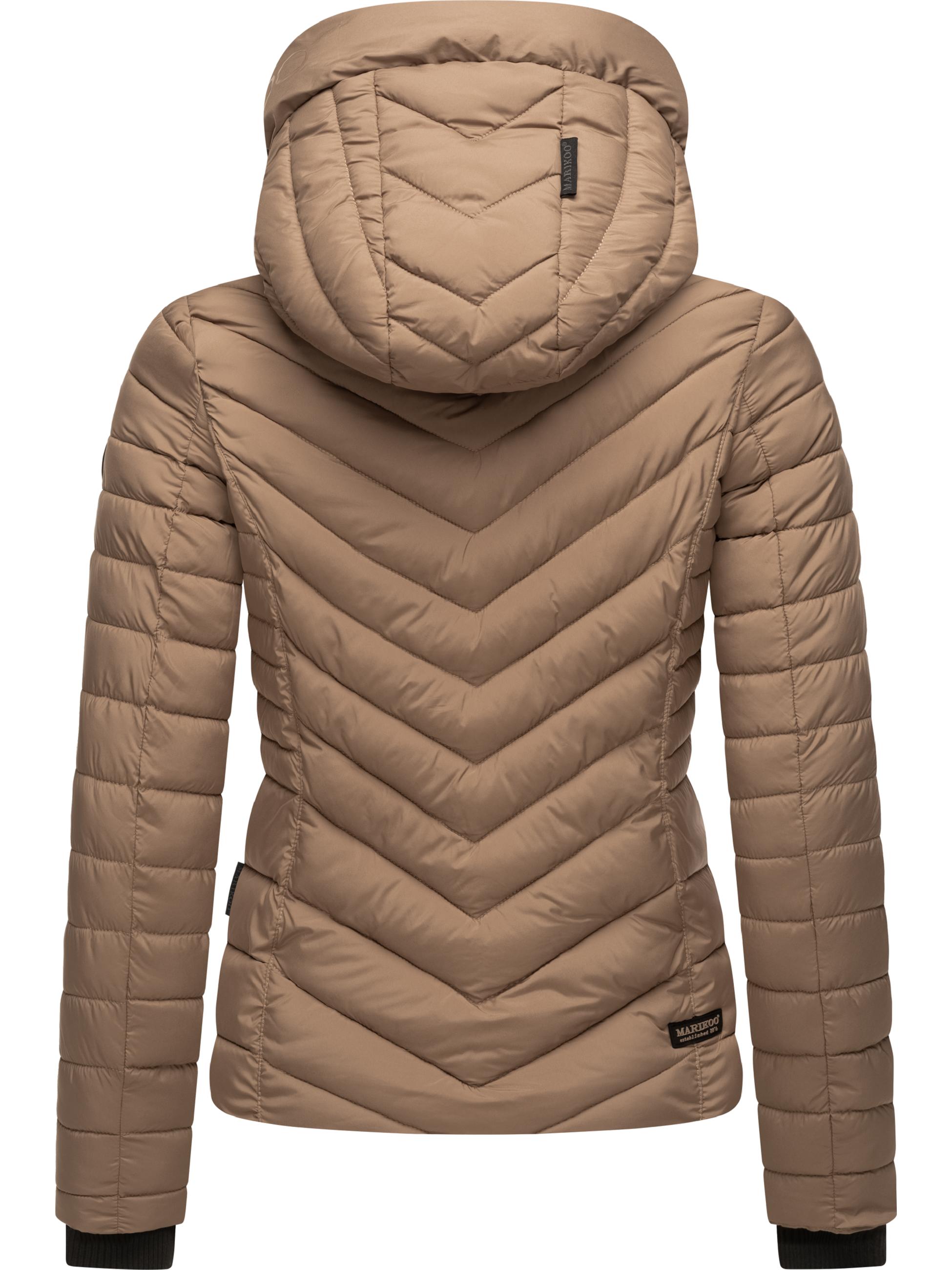 Steppjacke mit abnehmbarer Kapuze "Kagomee" Taupe