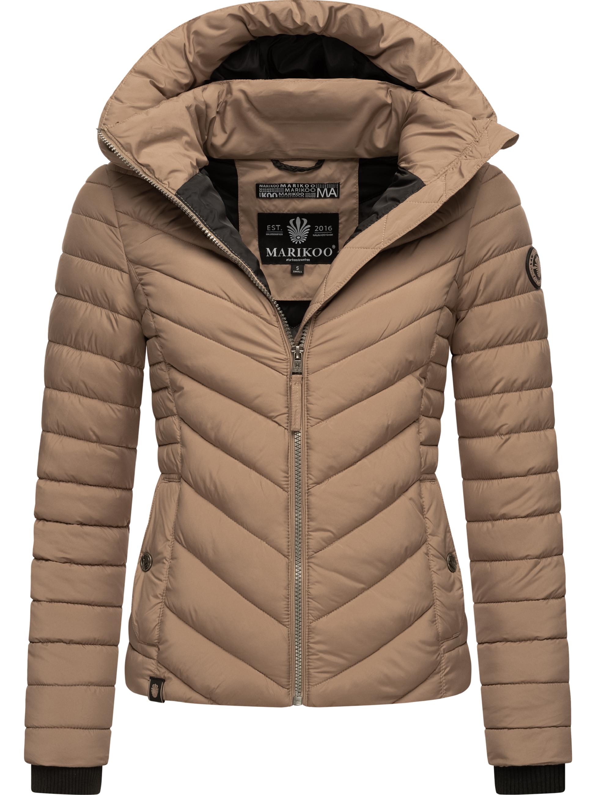 Steppjacke mit abnehmbarer Kapuze "Kagomee" Taupe