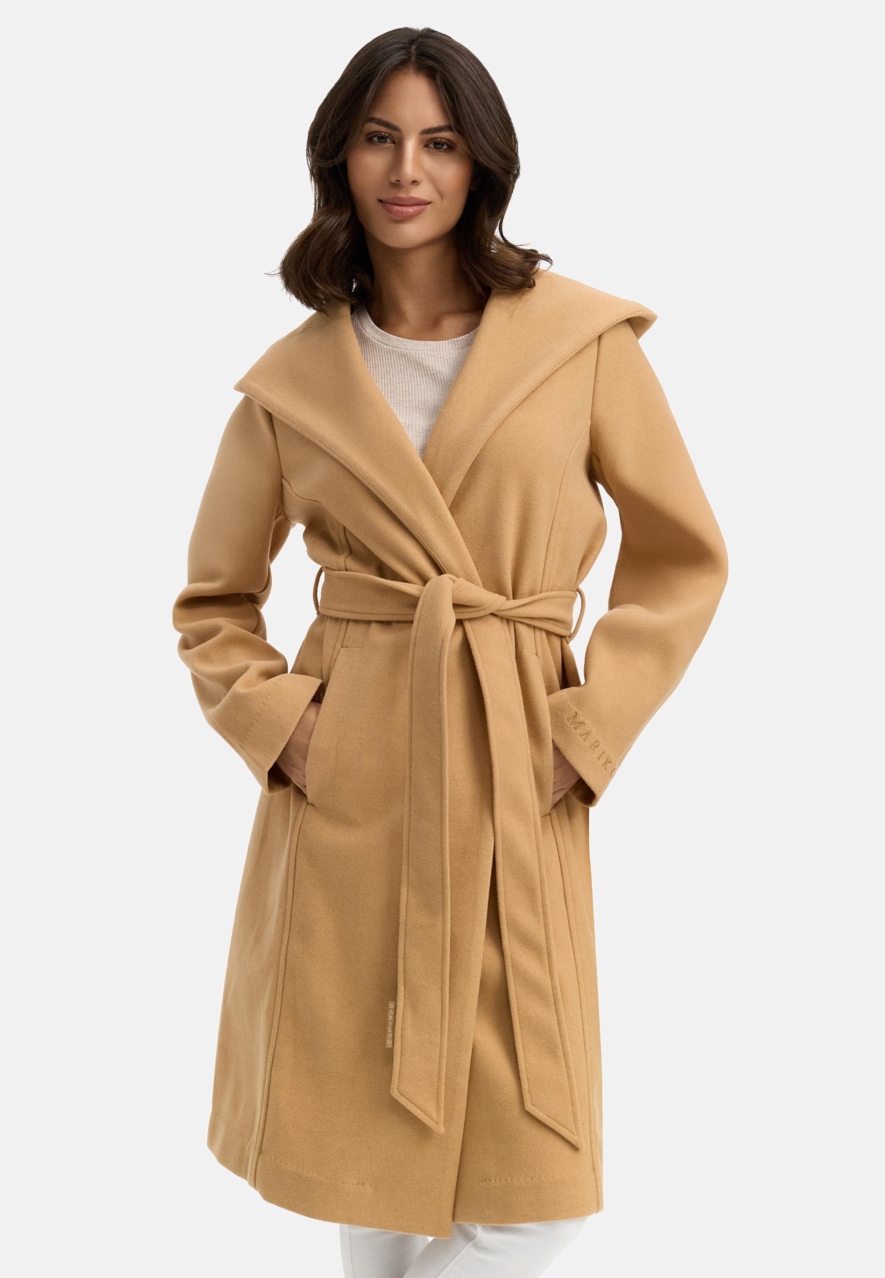 Wickelmantel mit Taillengürtel "Kailii 16" Camel