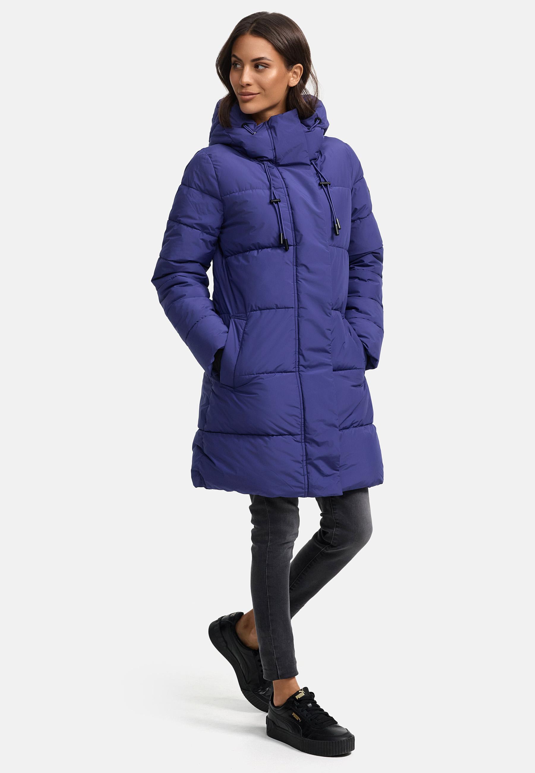 Warmer Winter Kurzmantel mit Kapuze "Kaituu XVI" Blue Violet