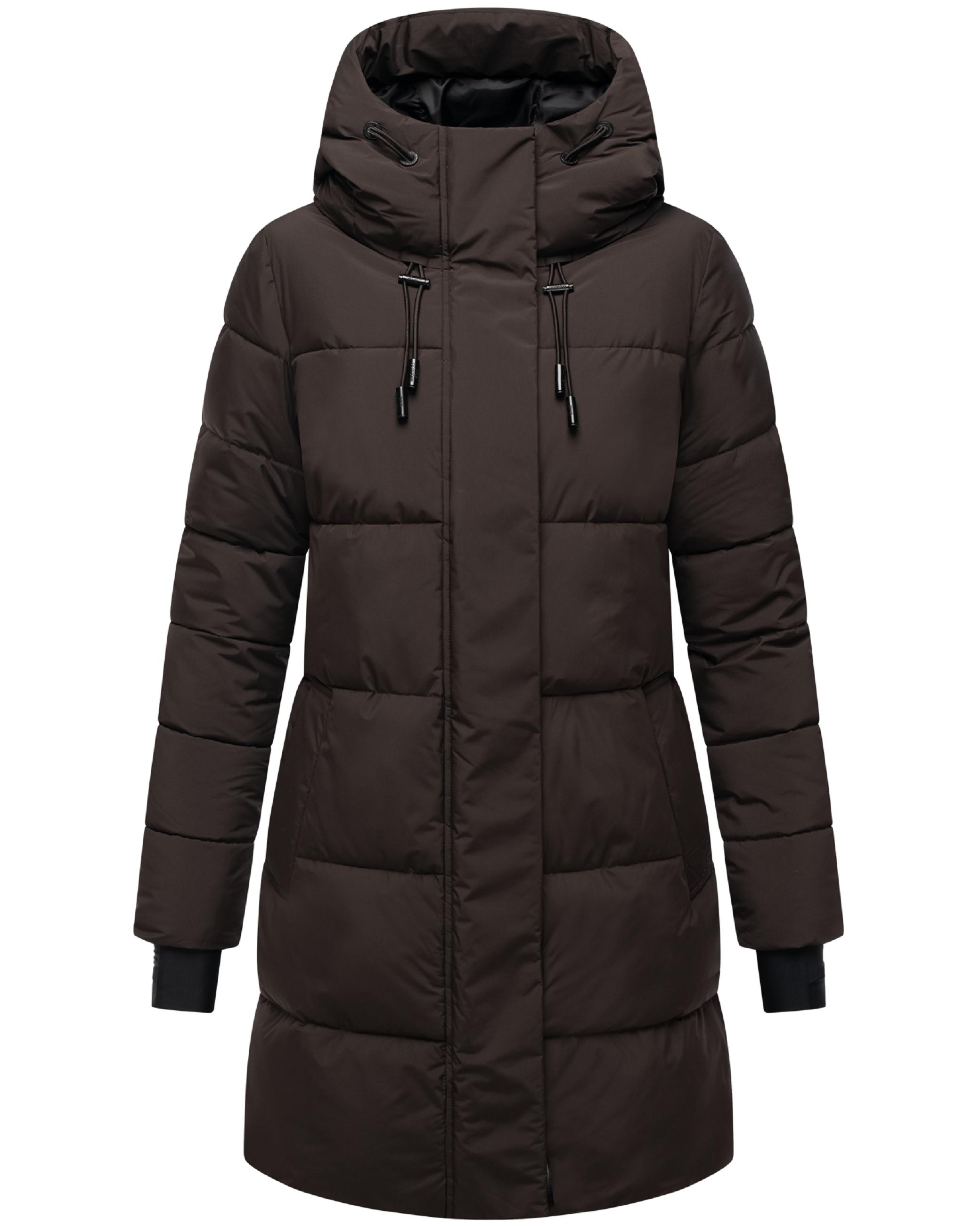 Warmer Winter Kurzmantel mit Kapuze "Kaituu XVI" Choco