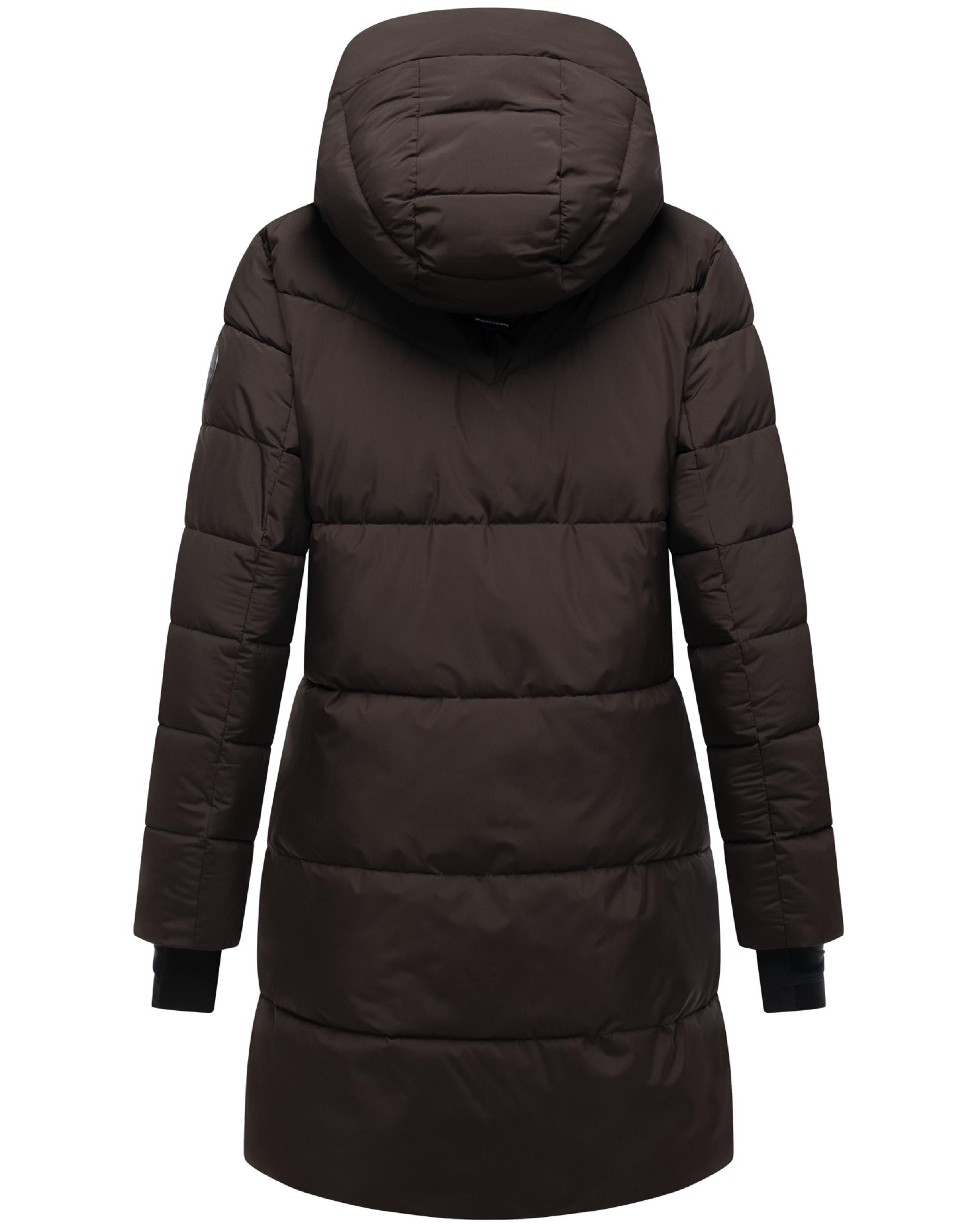 Warmer Winter Kurzmantel mit Kapuze "Kaituu XVI" Choco