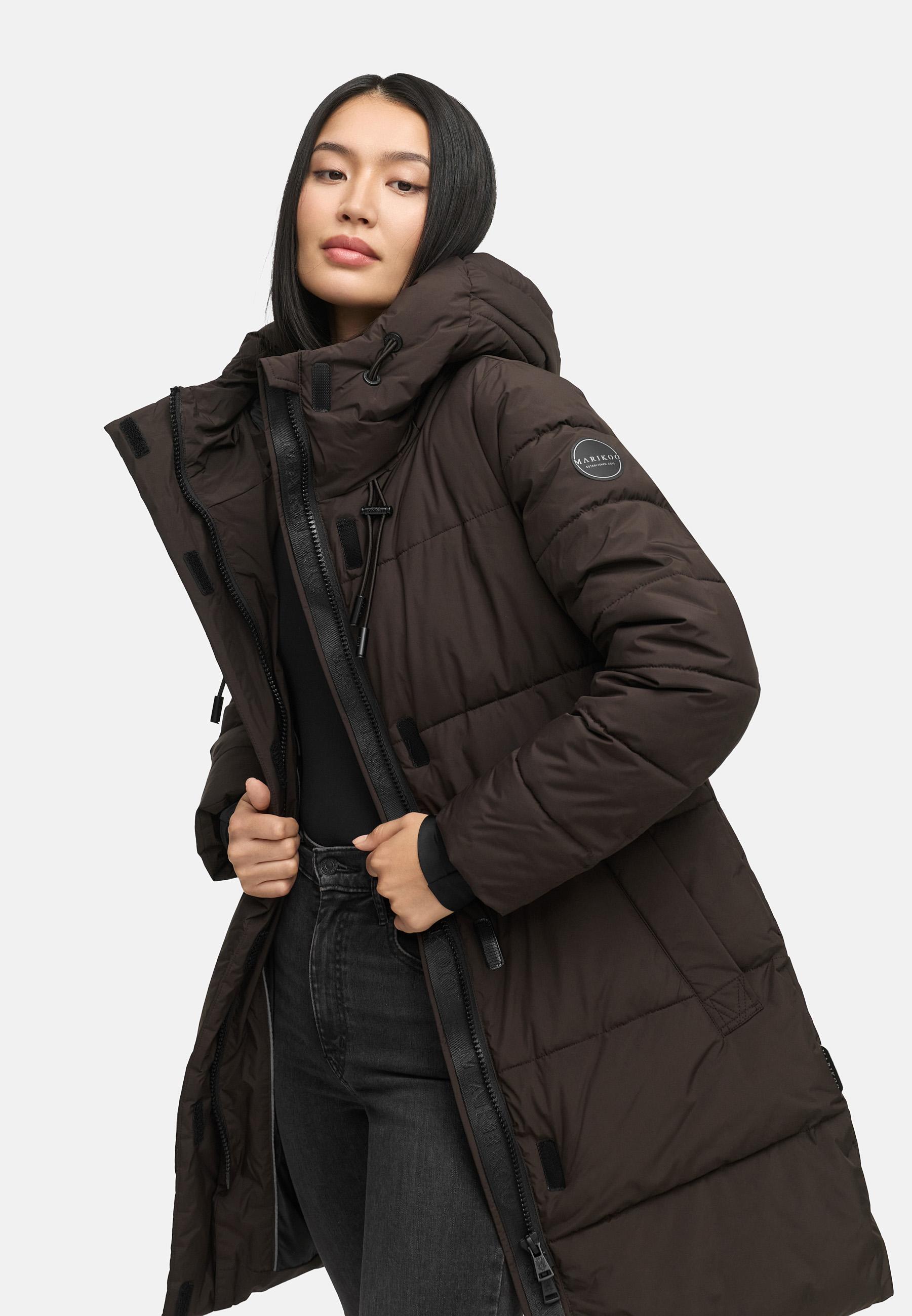 Warmer Winter Kurzmantel mit Kapuze "Kaituu XVI" Choco