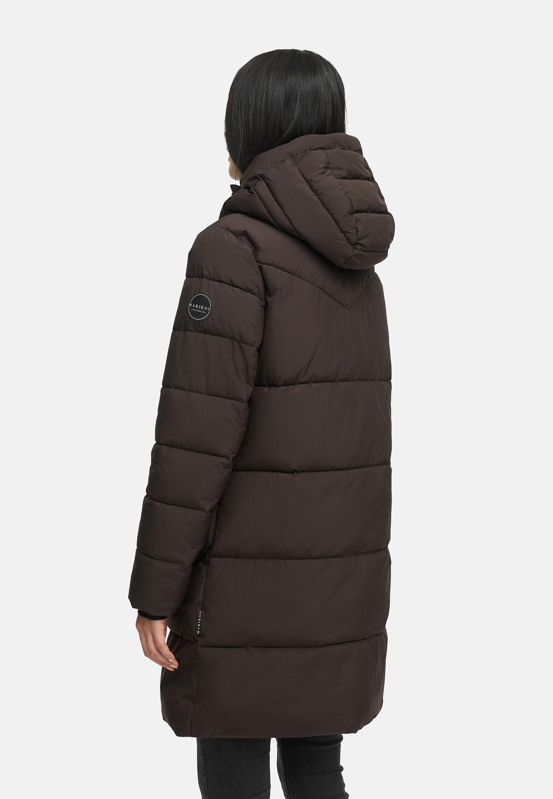 Warmer Winter Kurzmantel mit Kapuze "Kaituu XVI" Choco