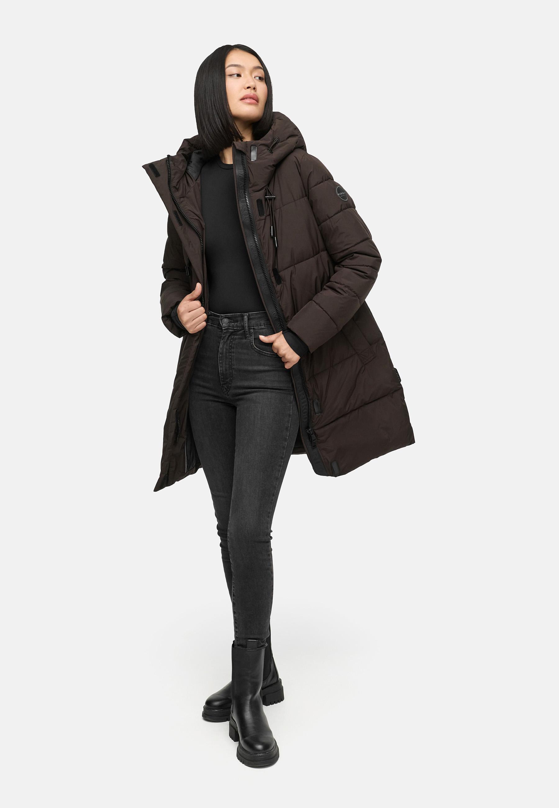 Warmer Winter Kurzmantel mit Kapuze "Kaituu XVI" Choco