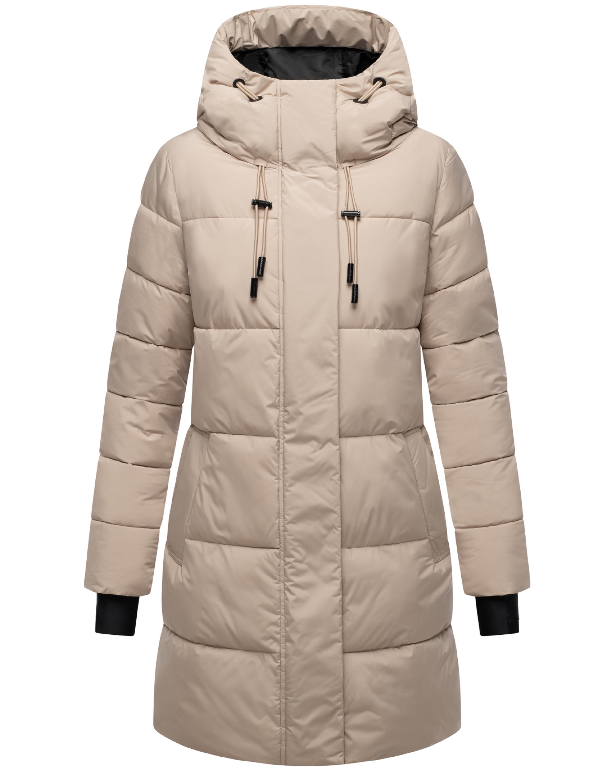 Warmer Winter Kurzmantel mit Kapuze "Kaituu XVI" Light Taupe