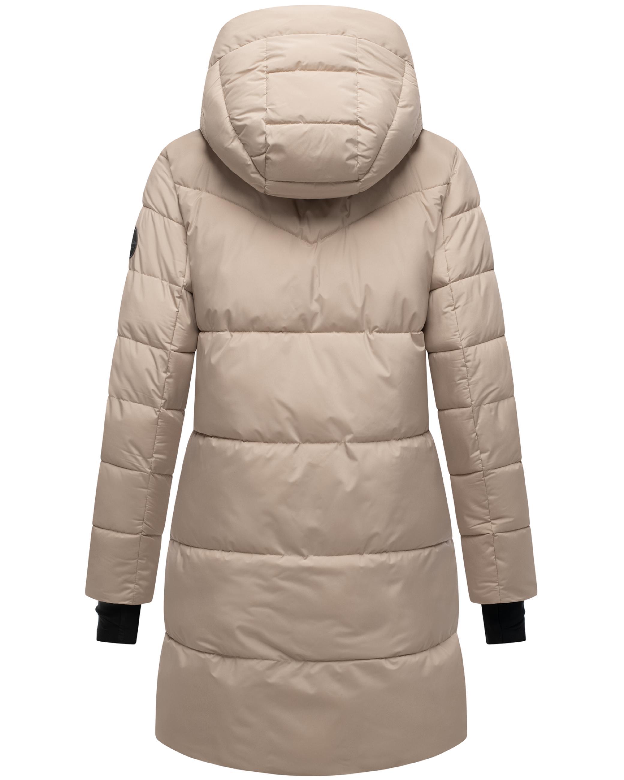 Warmer Winter Kurzmantel mit Kapuze "Kaituu XVI" Light Taupe