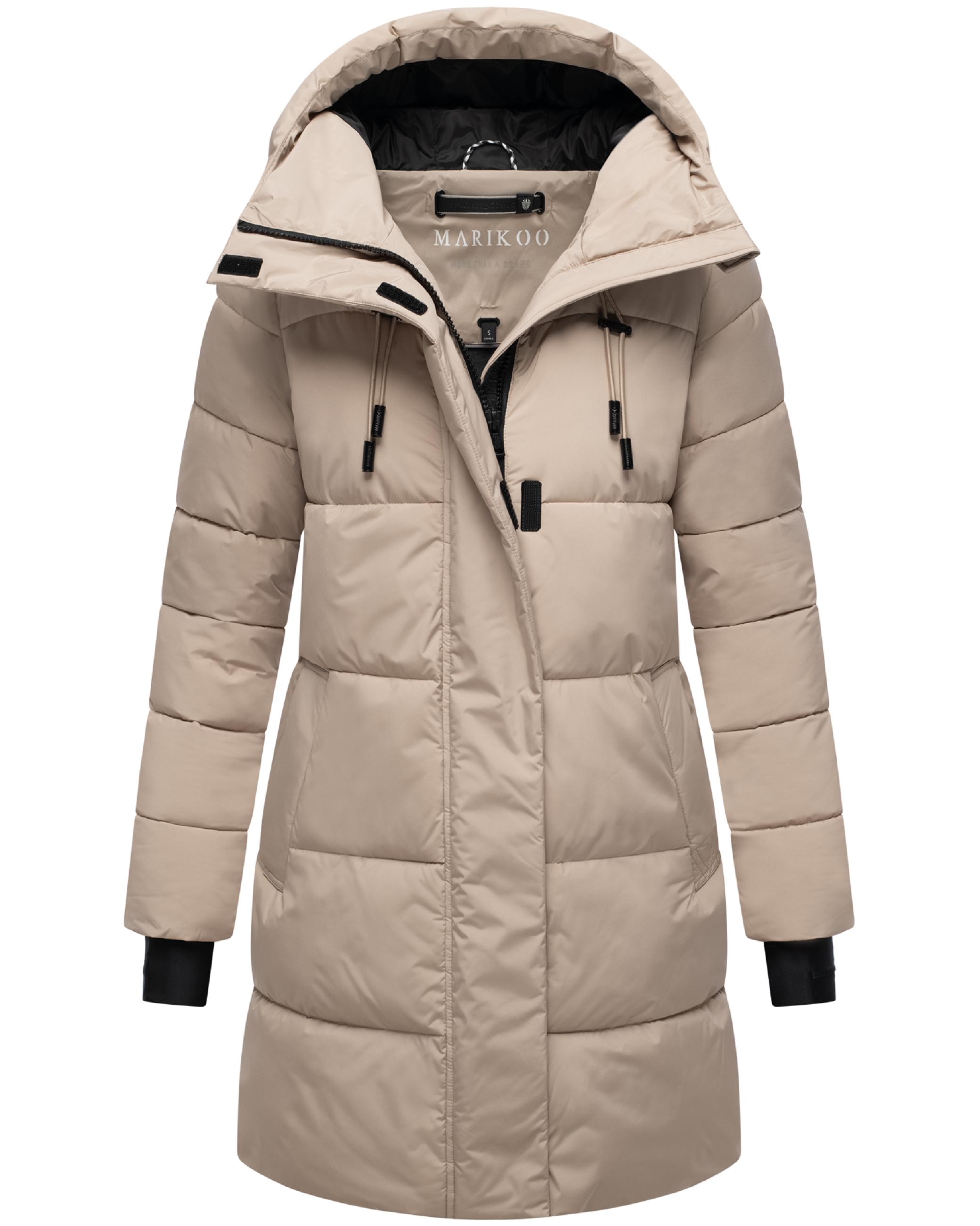 Warmer Winter Kurzmantel mit Kapuze "Kaituu XVI" Light Taupe