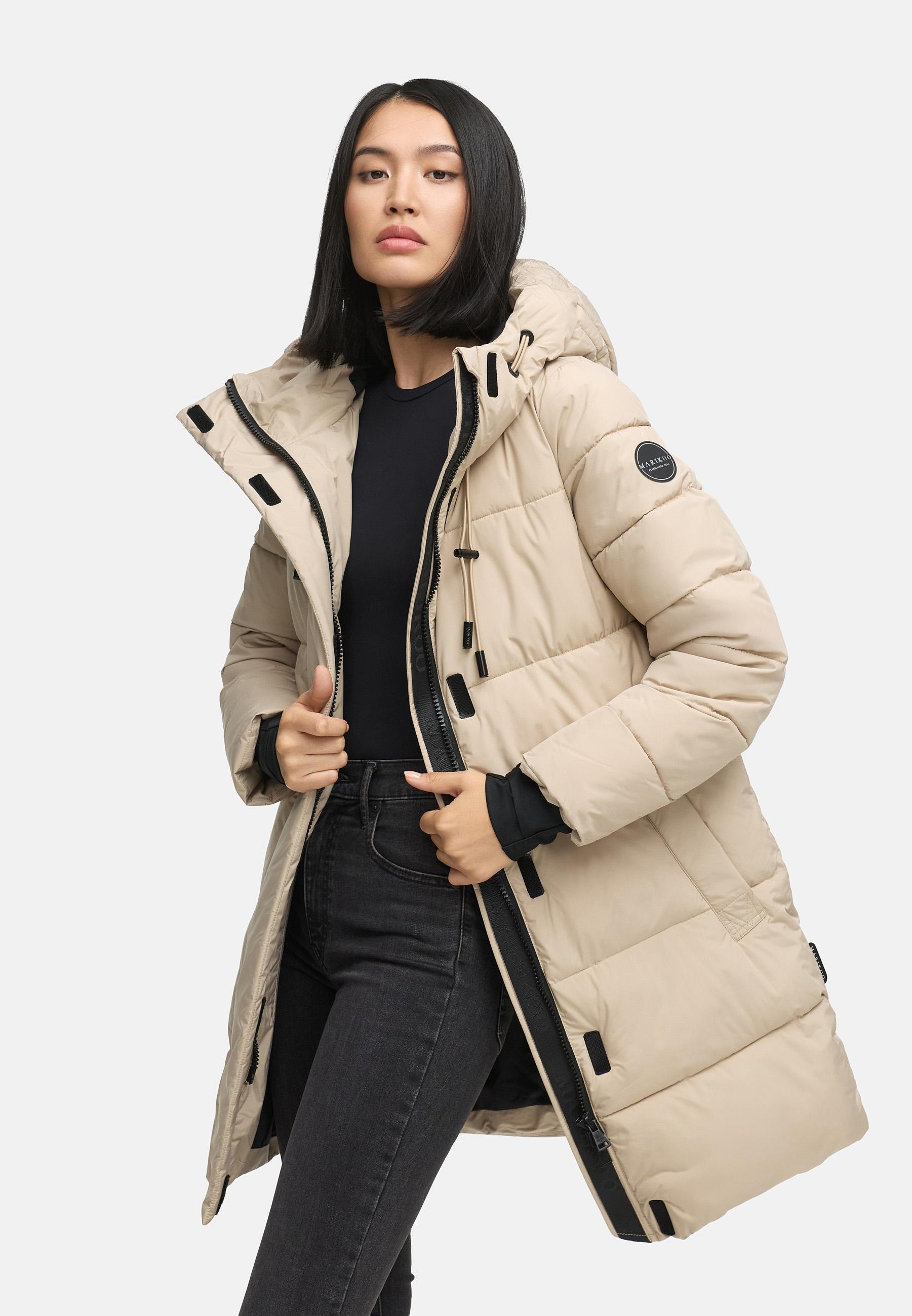 Warmer Winter Kurzmantel mit Kapuze "Kaituu XVI" Light Taupe