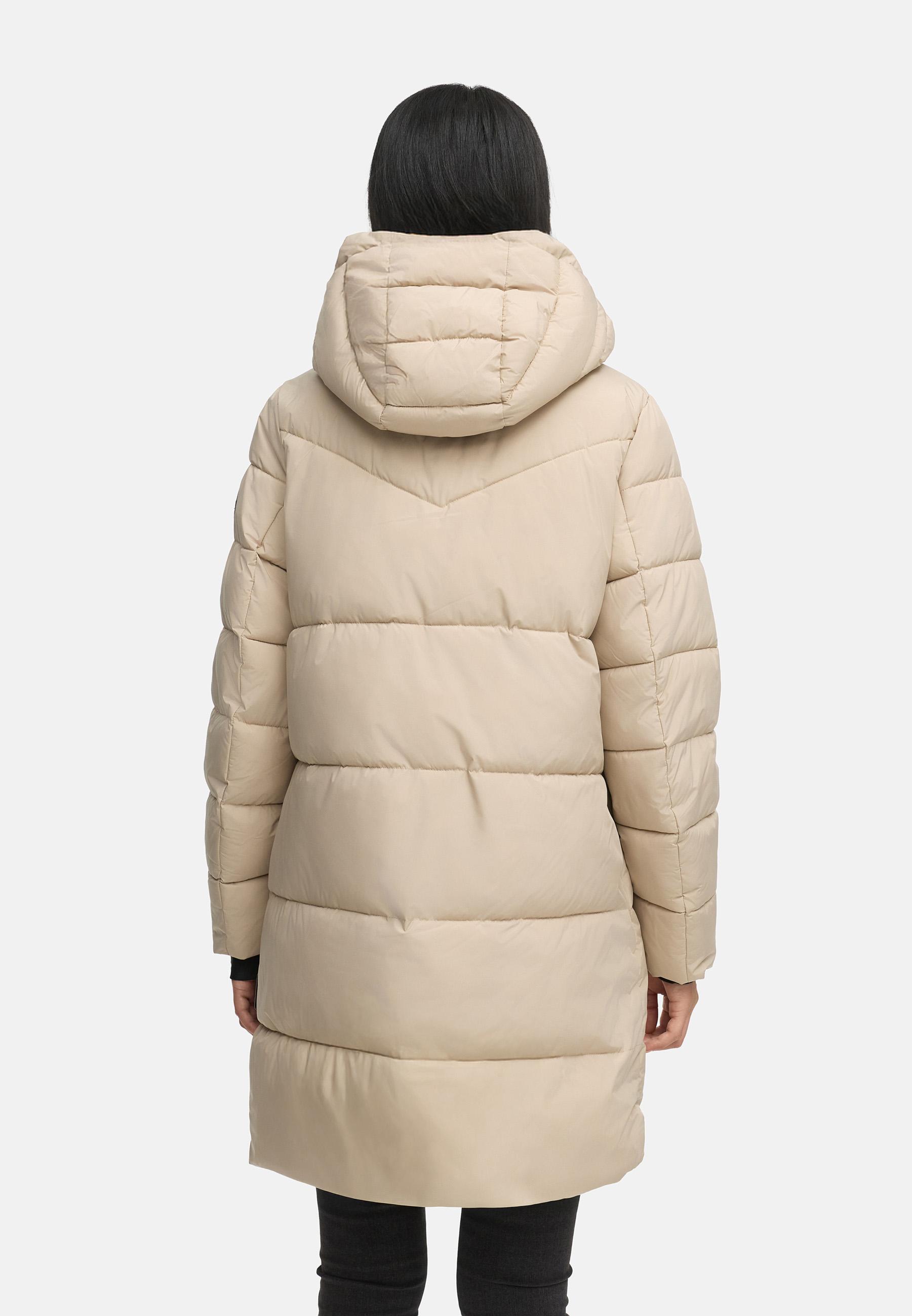 Warmer Winter Kurzmantel mit Kapuze "Kaituu XVI" Light Taupe