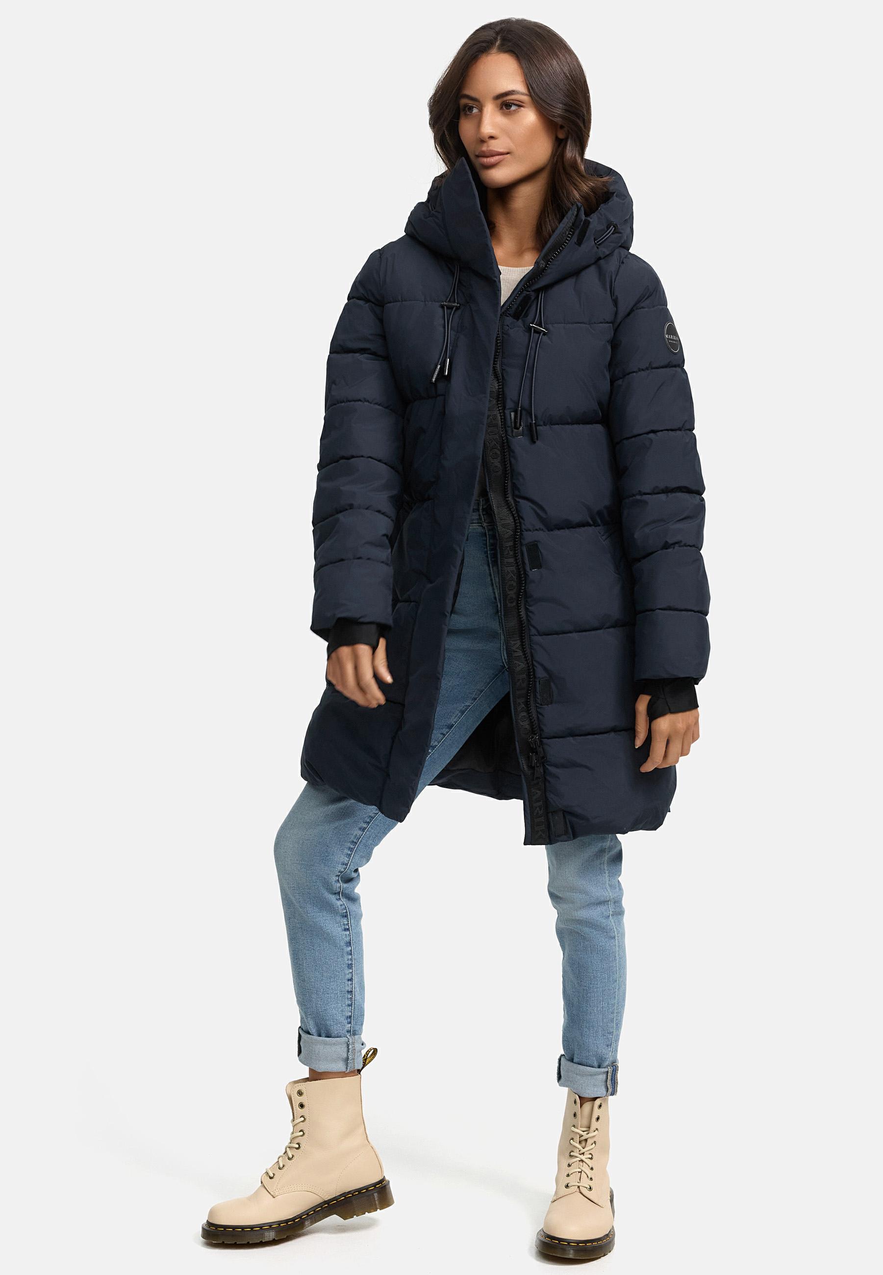 Warmer Winter Kurzmantel mit Kapuze "Kaituu XVI" Navy