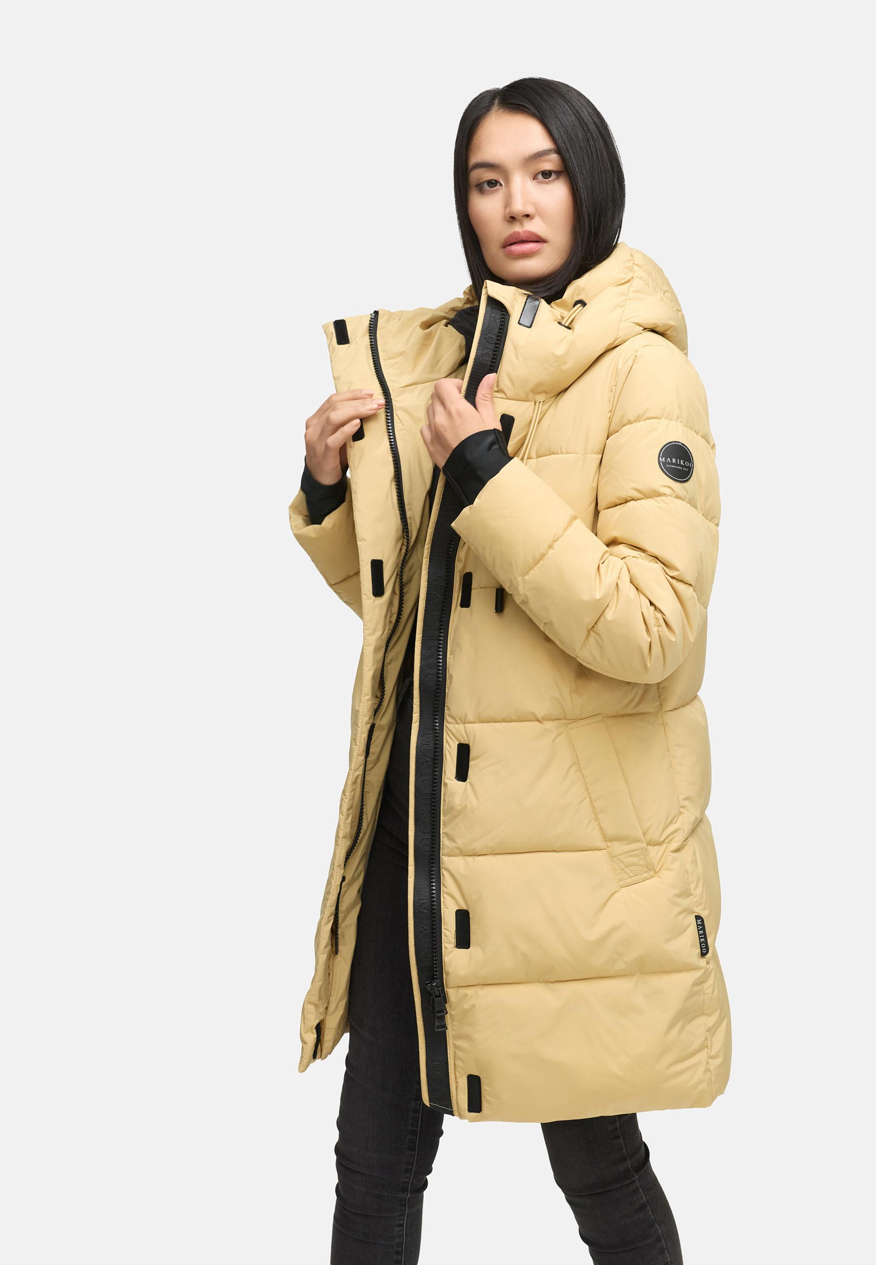 Warmer Winter Kurzmantel mit Kapuze "Kaituu XVI" Sand