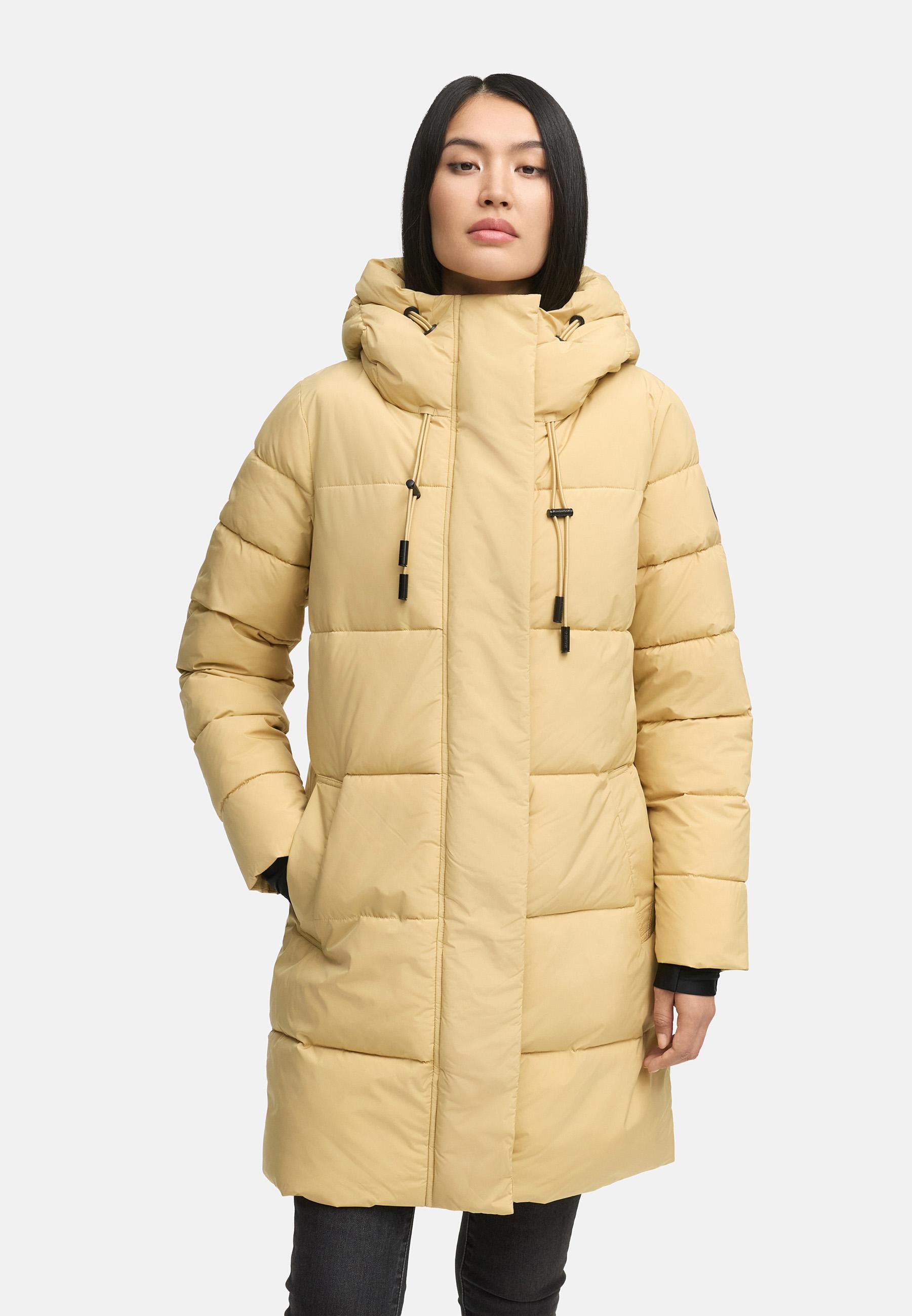 Warmer Winter Kurzmantel mit Kapuze "Kaituu XVI" Sand
