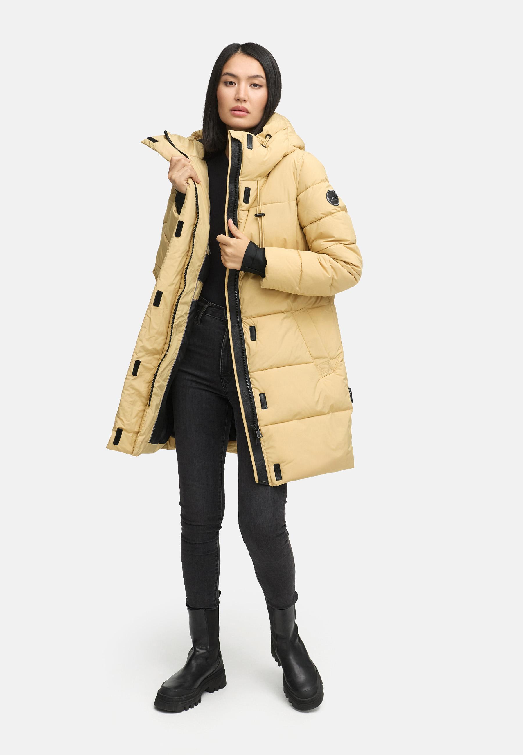 Warmer Winter Kurzmantel mit Kapuze "Kaituu XVI" Sand