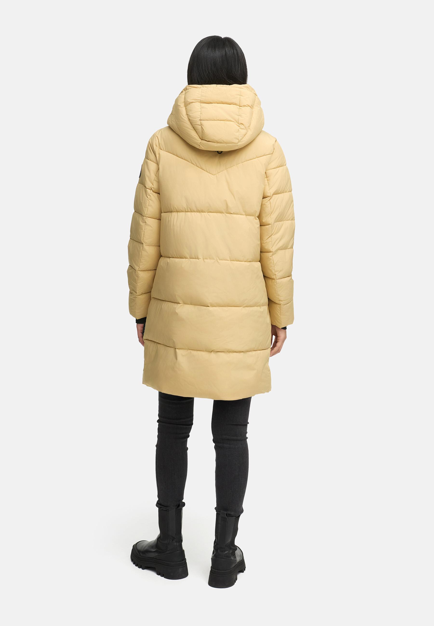 Warmer Winter Kurzmantel mit Kapuze "Kaituu XVI" Sand