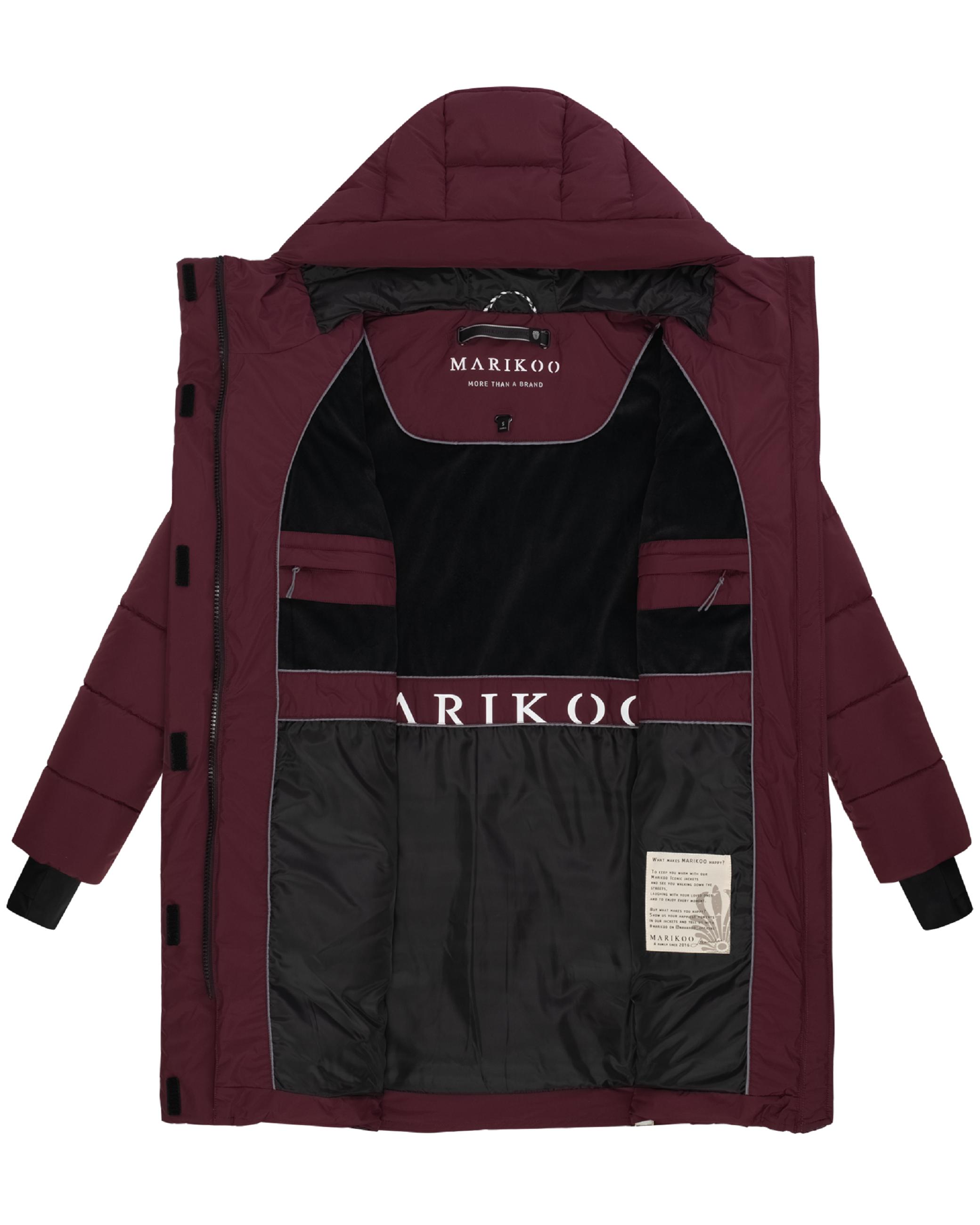 Warmer Winter Kurzmantel mit Kapuze "Kaituu XVI" Wine