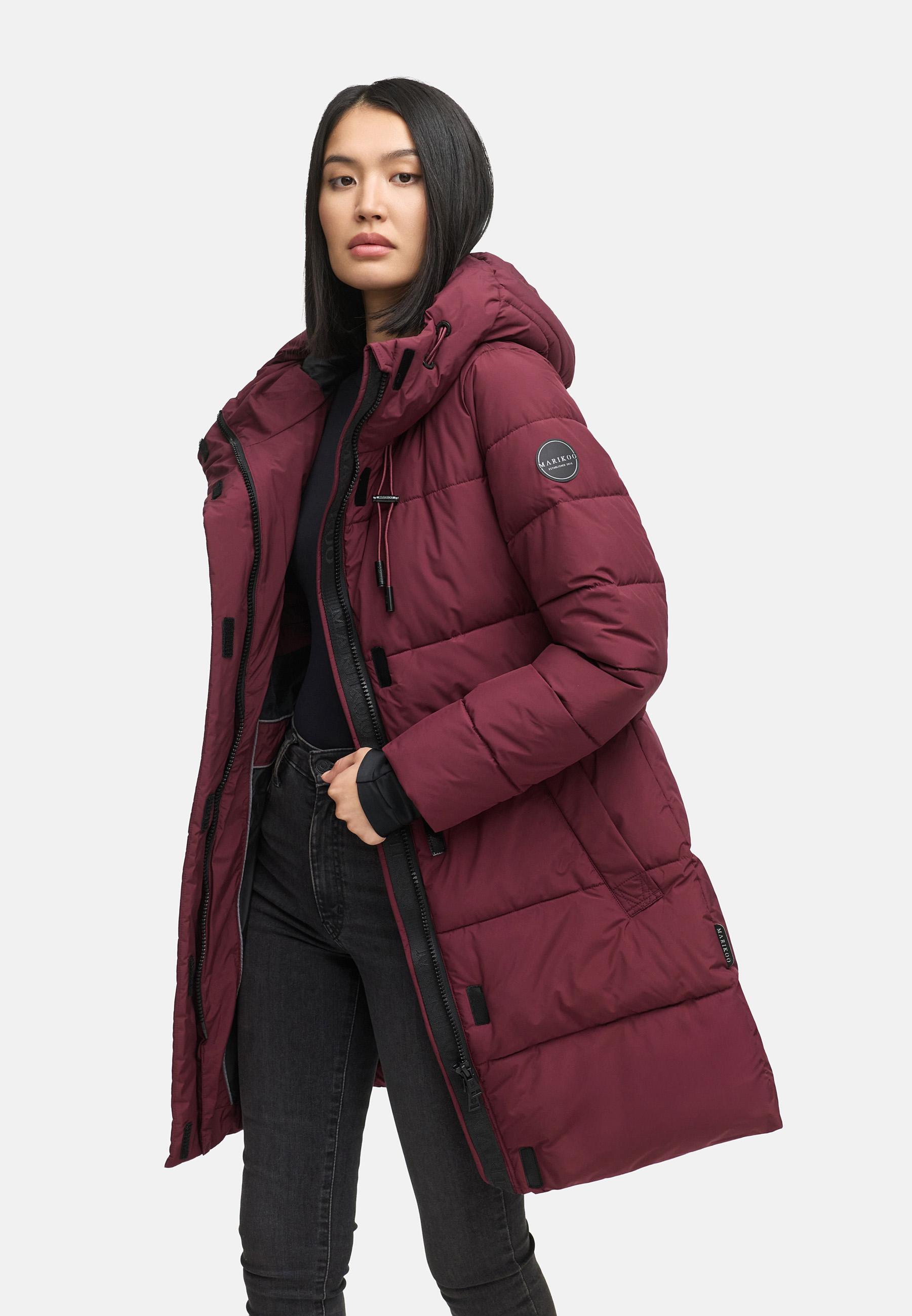 Warmer Winter Kurzmantel mit Kapuze "Kaituu XVI" Wine