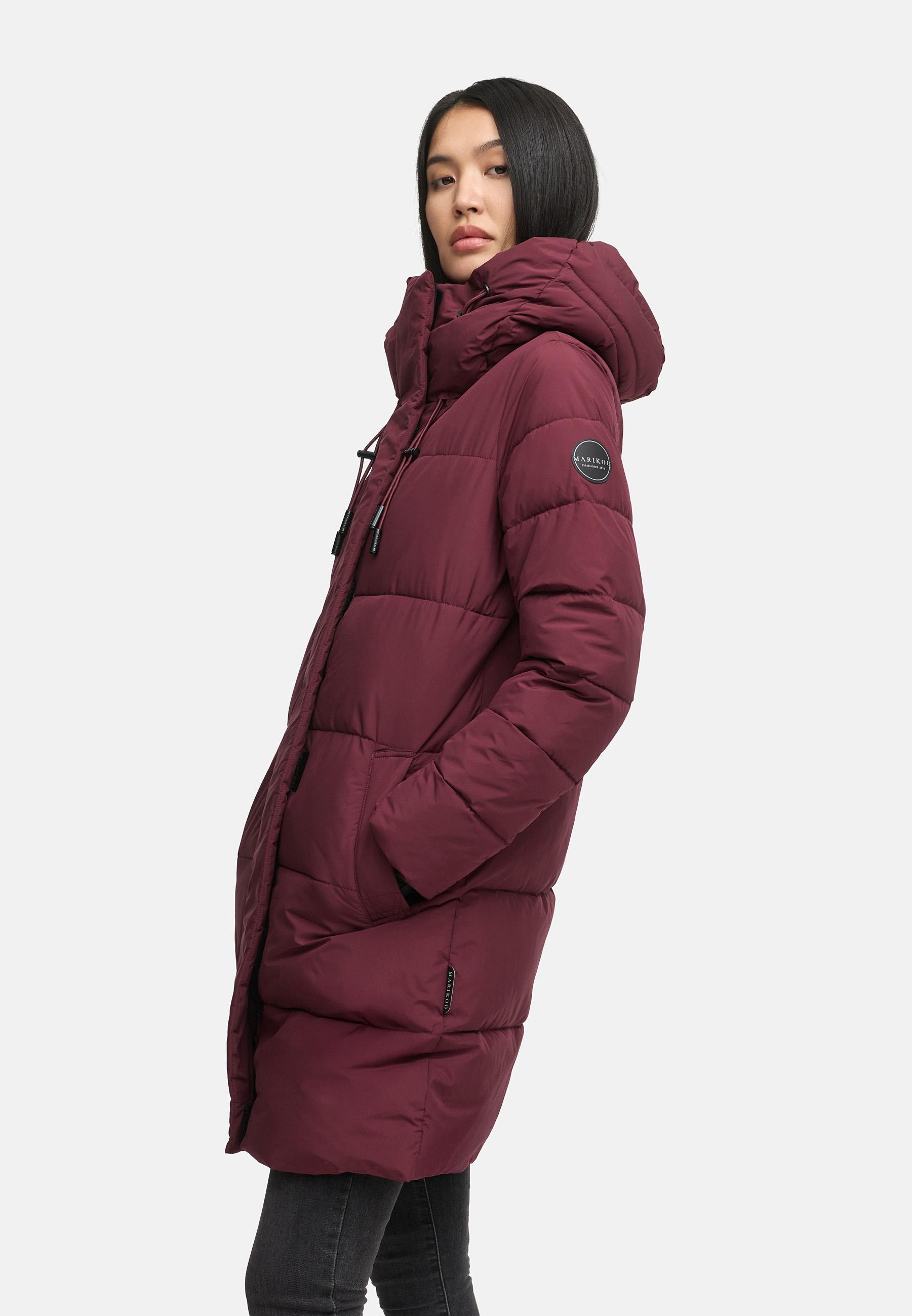 Warmer Winter Kurzmantel mit Kapuze "Kaituu XVI" Wine