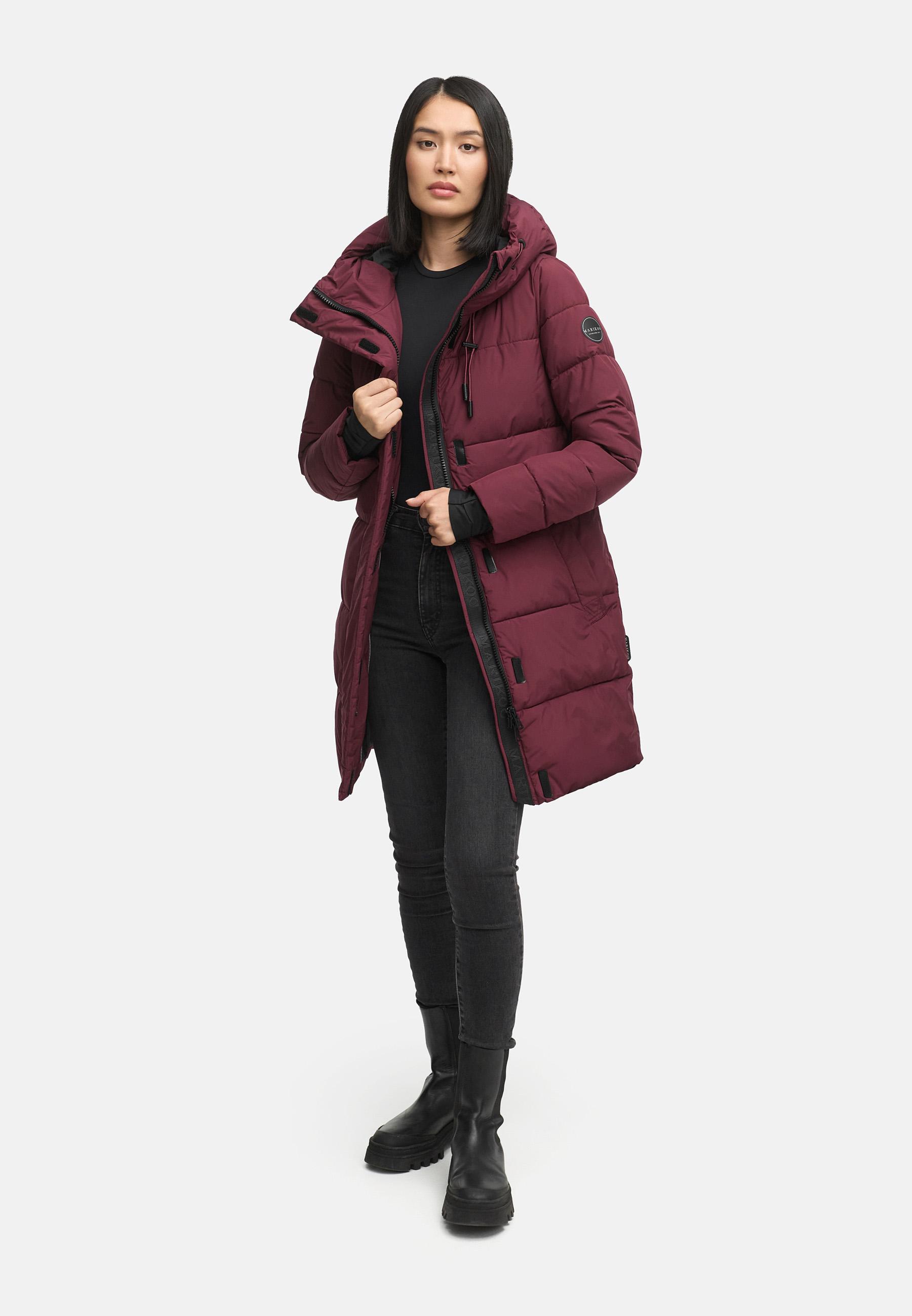 Warmer Winter Kurzmantel mit Kapuze "Kaituu XVI" Wine