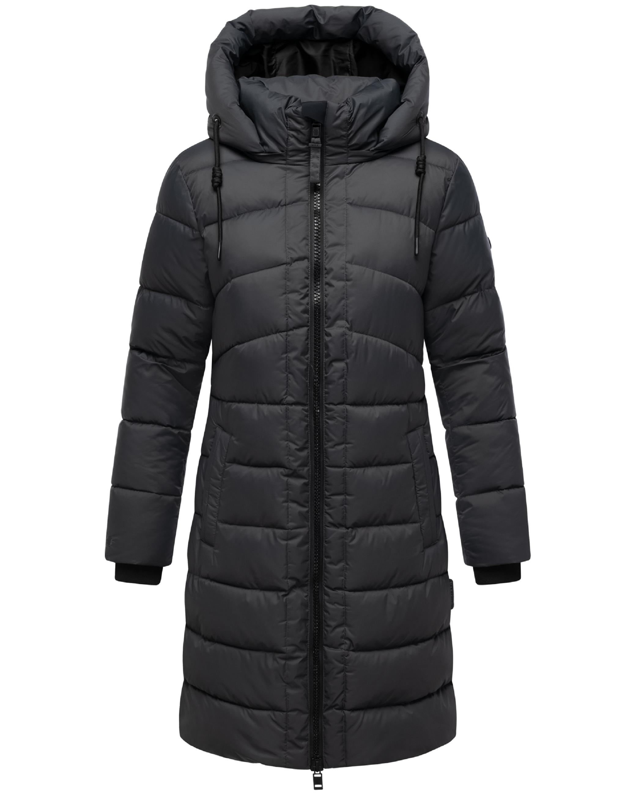 Winter Steppmantel mit abnehmbarer Kapuze "Kaltnäschen 16" Anthracite