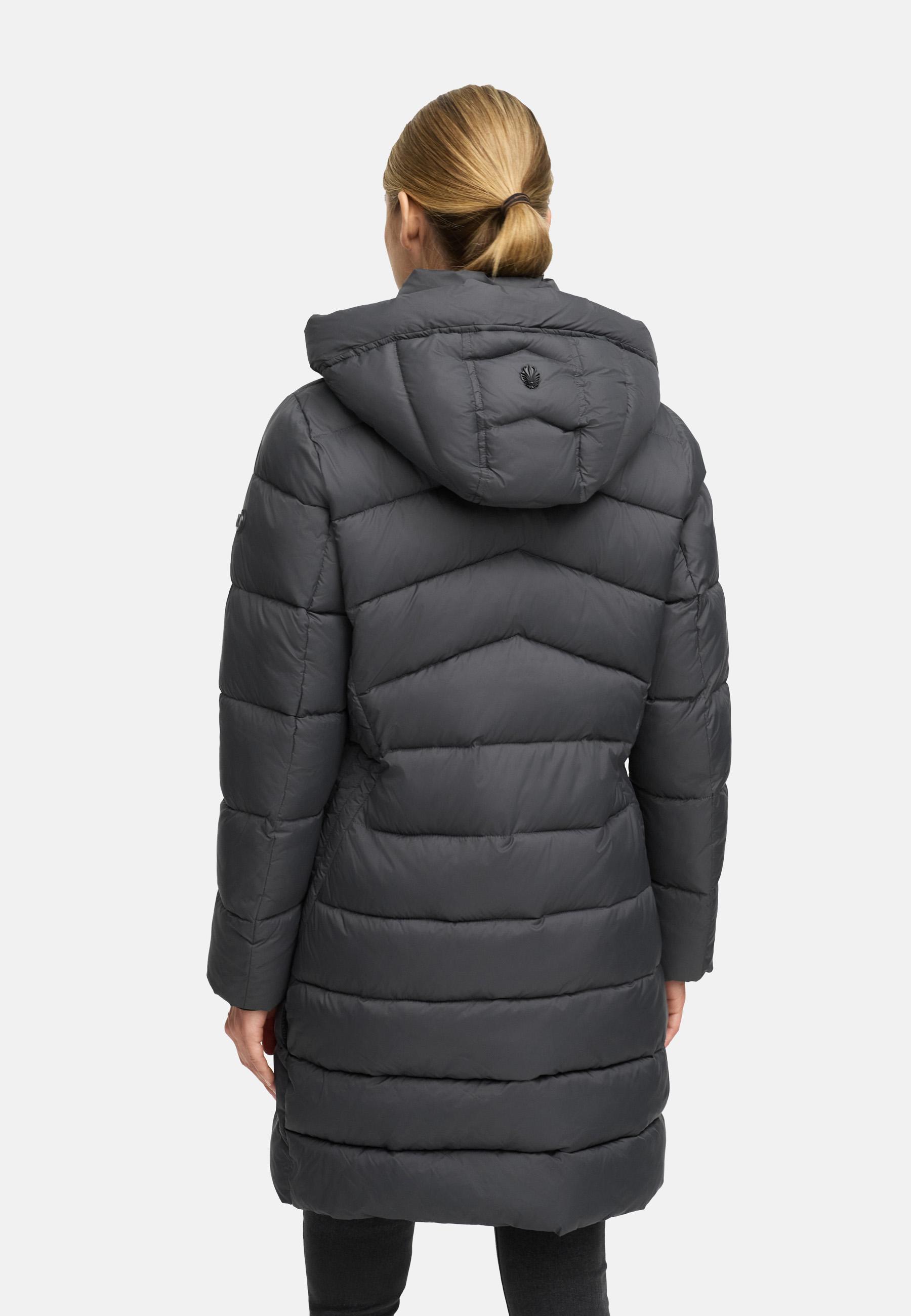 Winter Steppmantel mit abnehmbarer Kapuze "Kaltnäschen 16" Anthracite