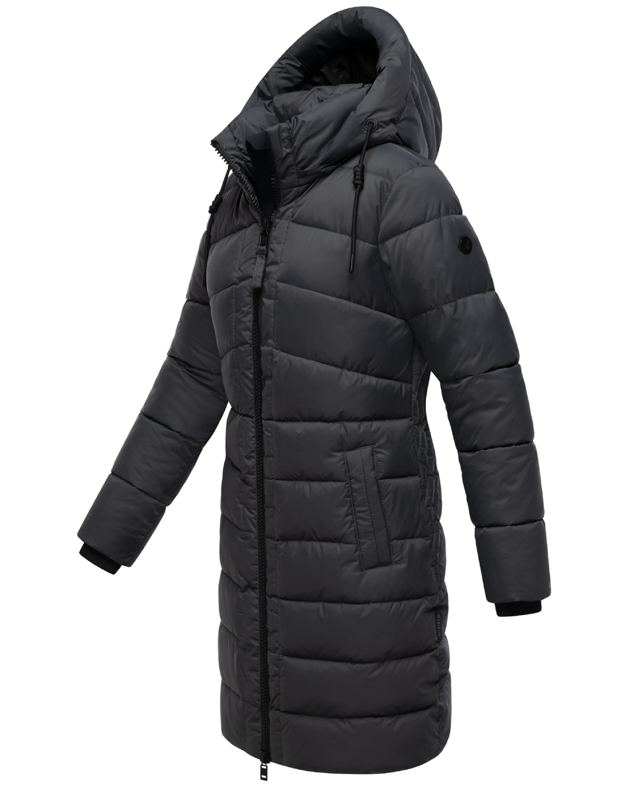 Winter Steppmantel mit abnehmbarer Kapuze "Kaltnäschen 16" Anthracite