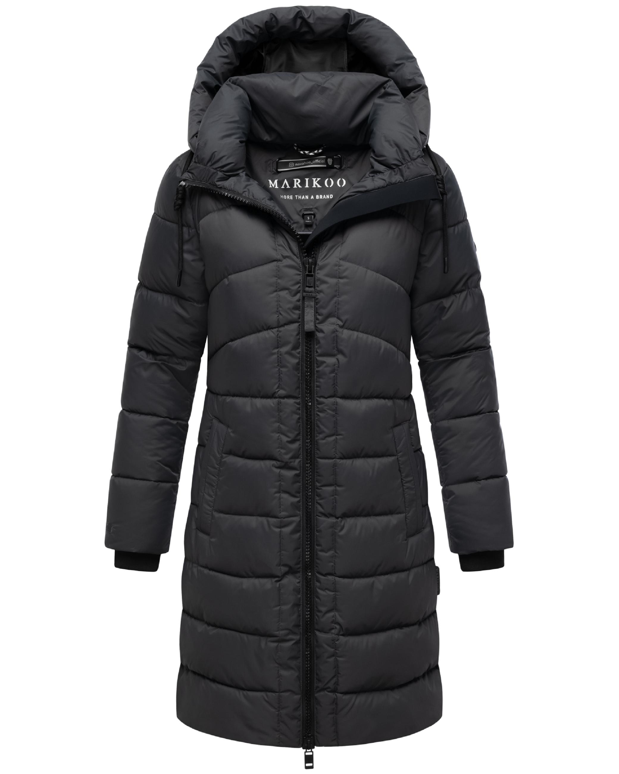 Winter Steppmantel mit abnehmbarer Kapuze "Kaltnäschen 16" Anthracite