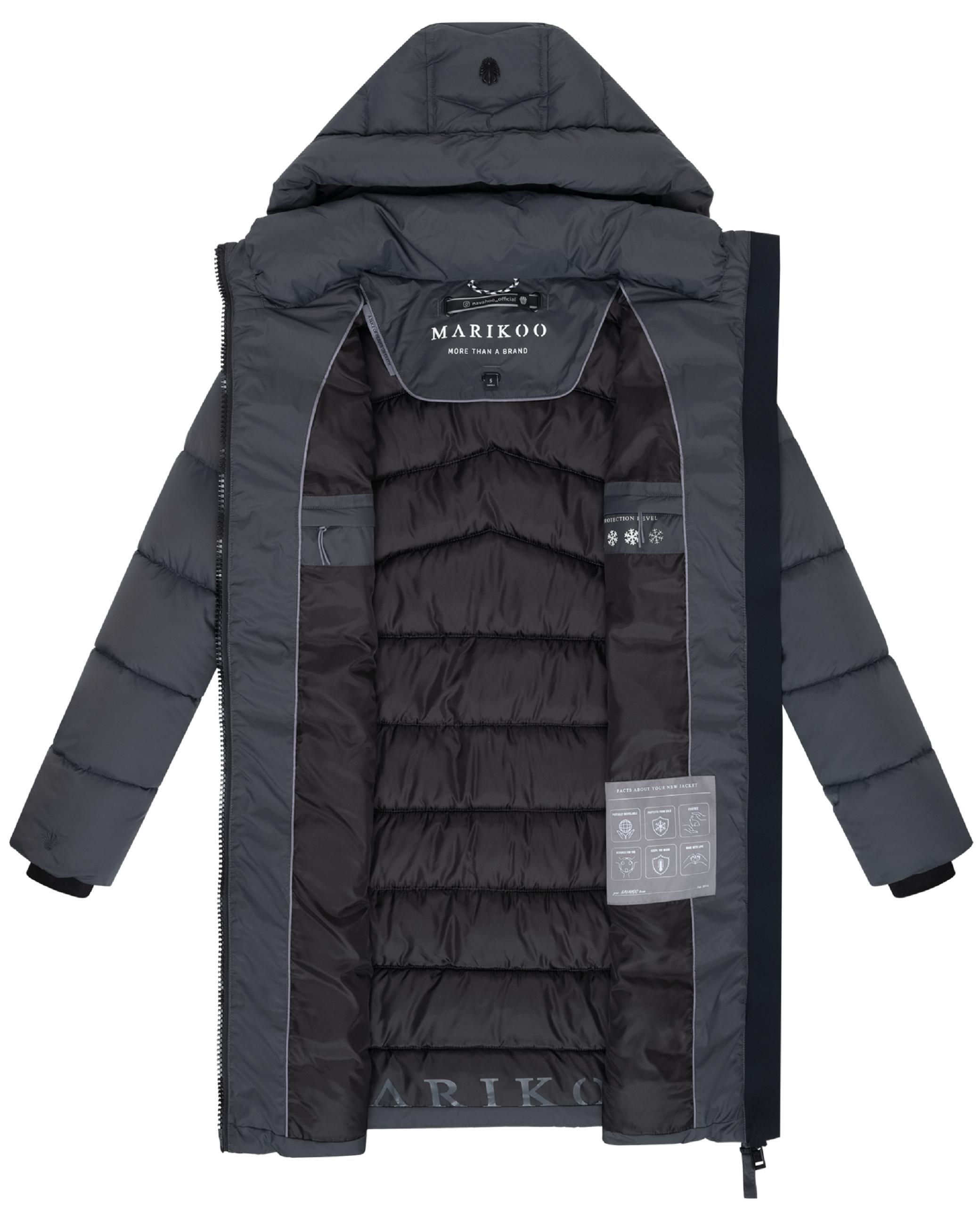 Winter Steppmantel mit abnehmbarer Kapuze "Kaltnäschen 16" Anthracite