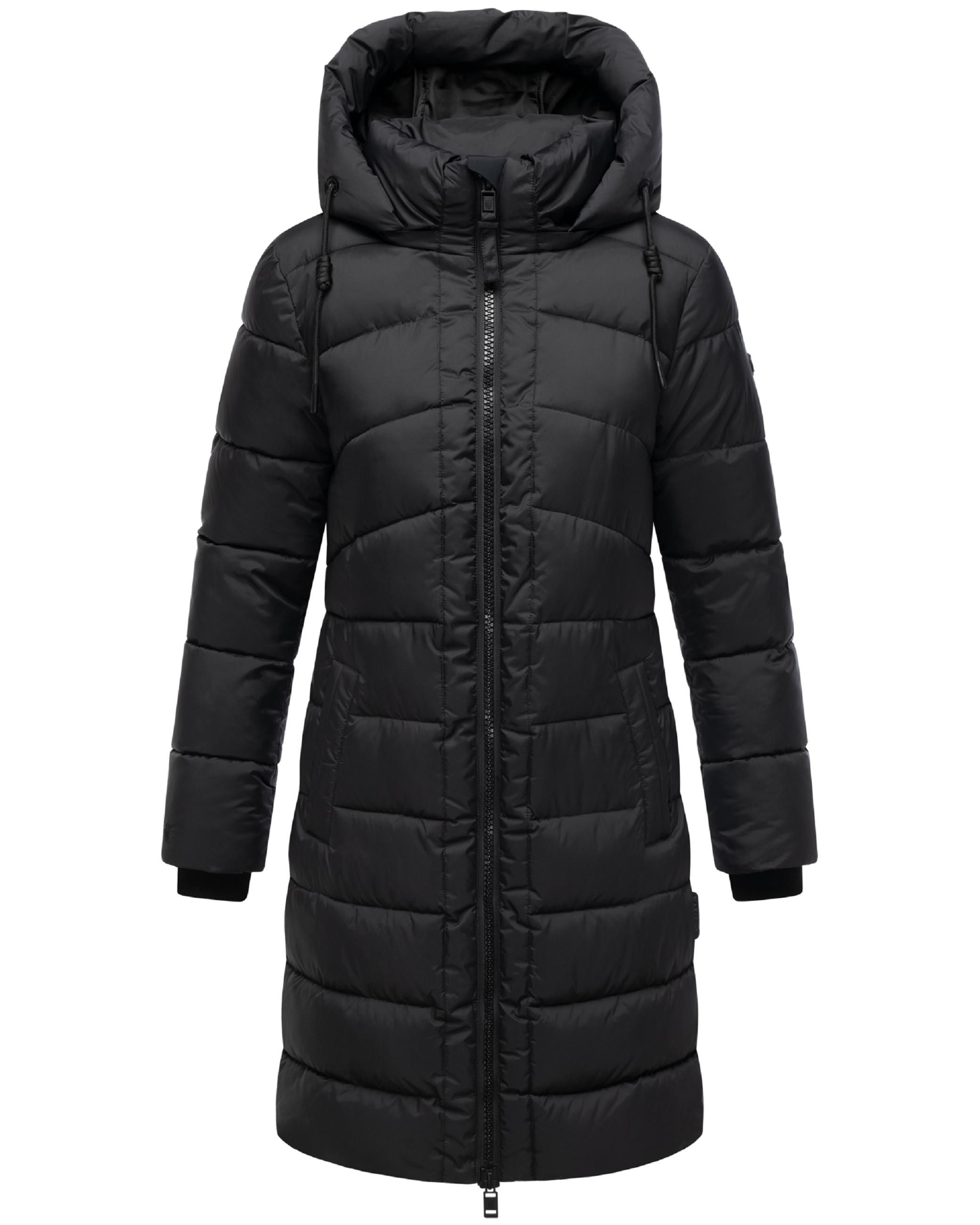 Winter Steppmantel mit abnehmbarer Kapuze "Kaltnäschen 16" Black