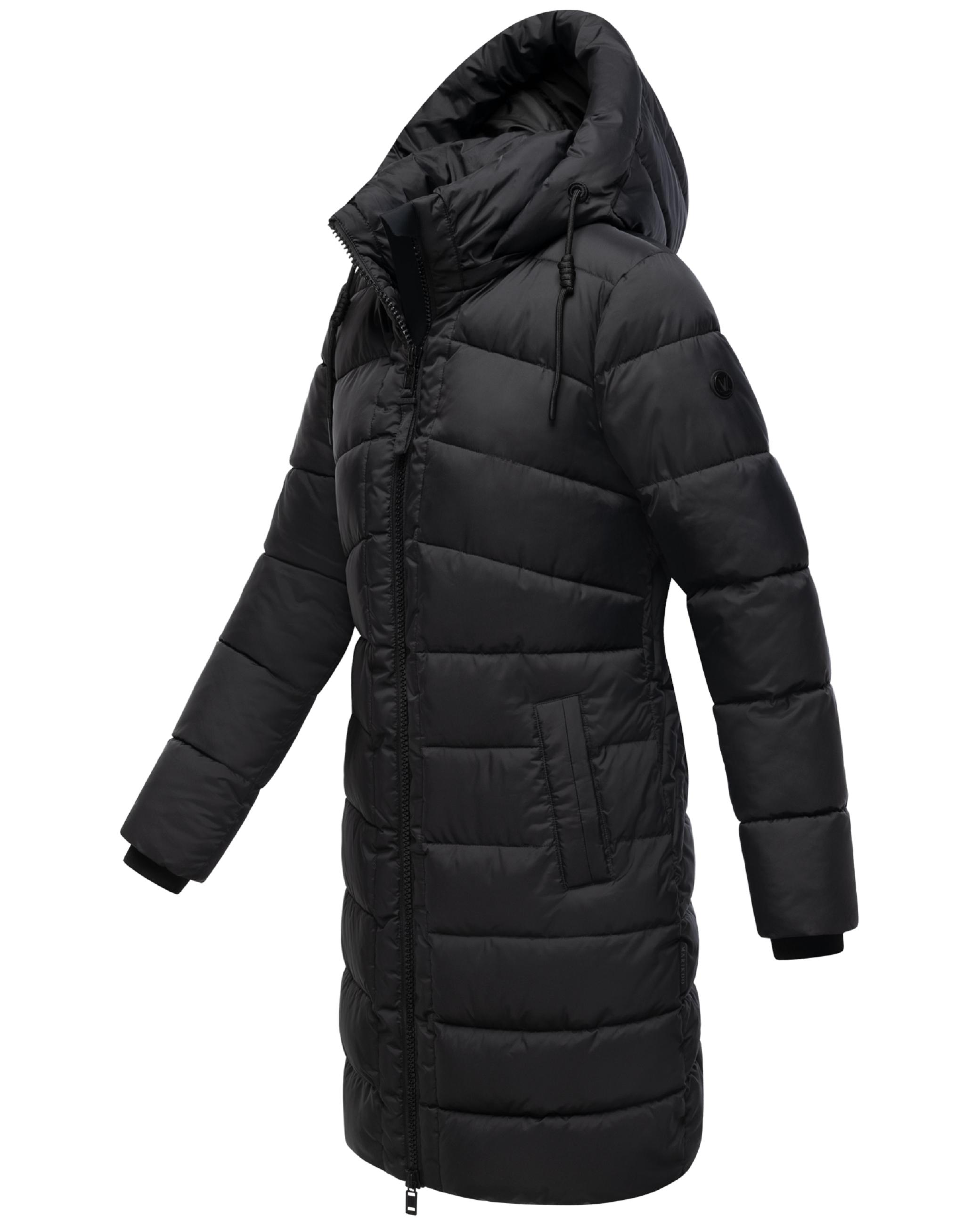 Winter Steppmantel mit abnehmbarer Kapuze "Kaltnäschen 16" Black
