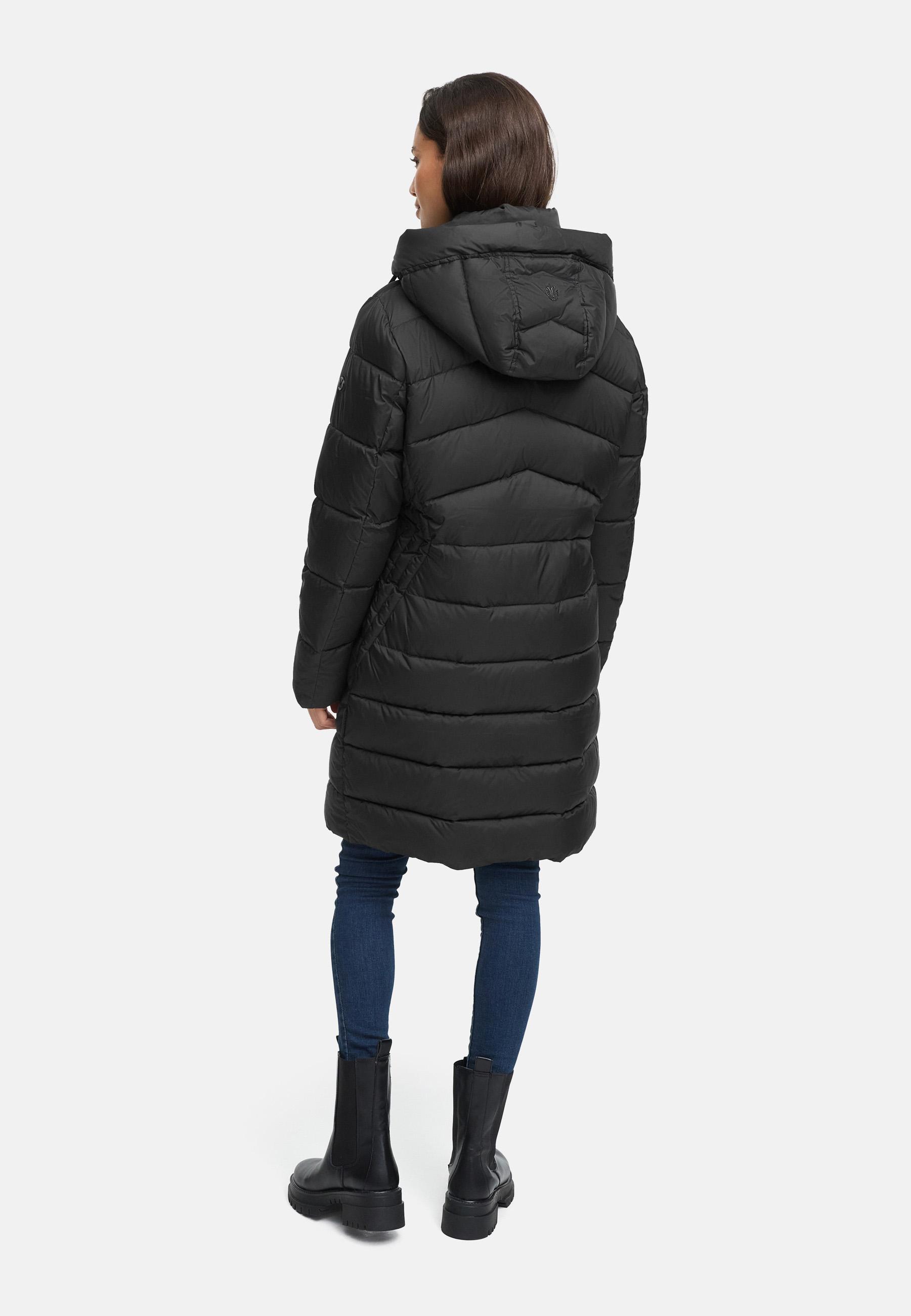 Winter Steppmantel mit abnehmbarer Kapuze "Kaltnäschen 16" Black