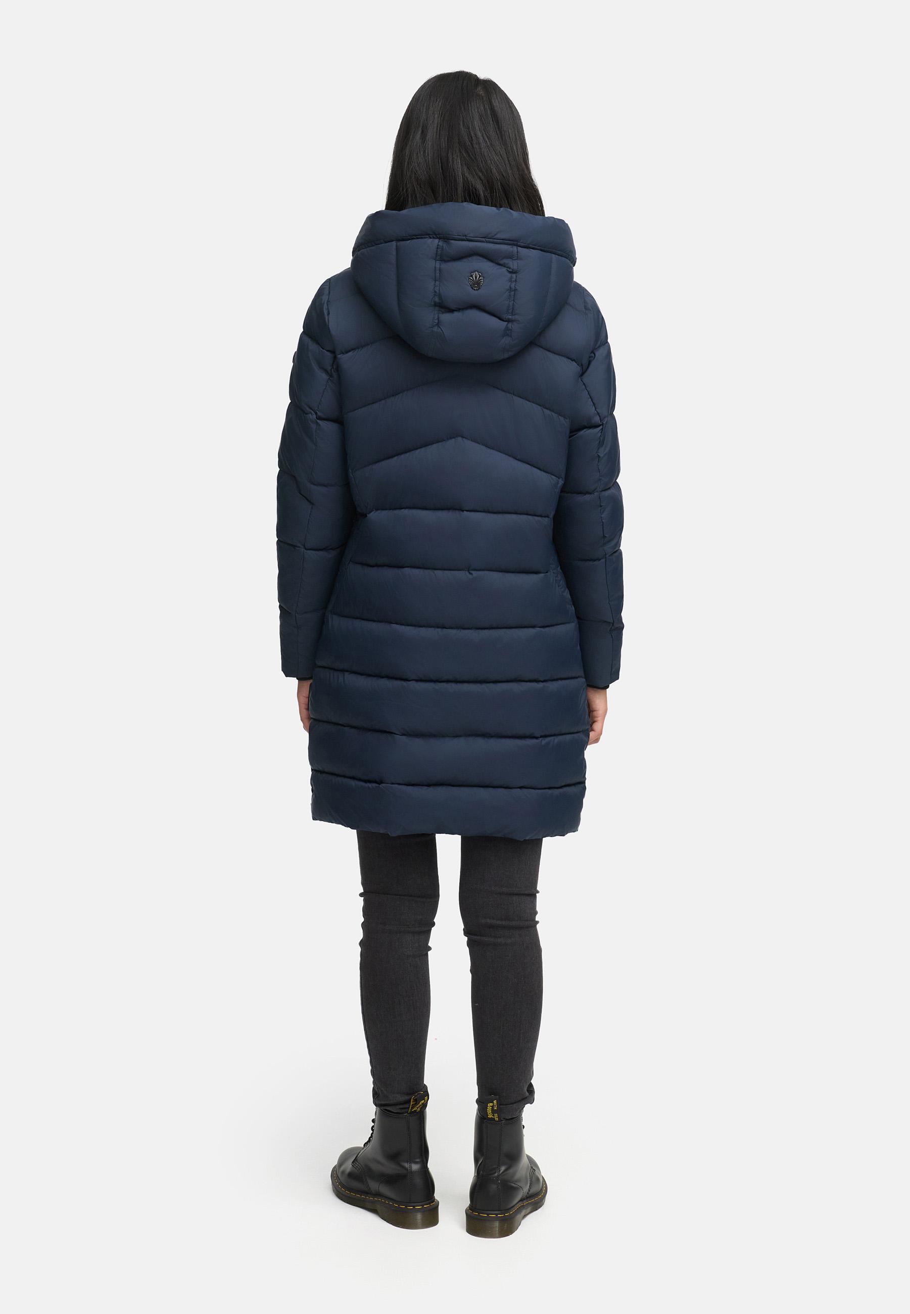 Winter Steppmantel mit abnehmbarer Kapuze "Kaltnäschen 16" Navy
