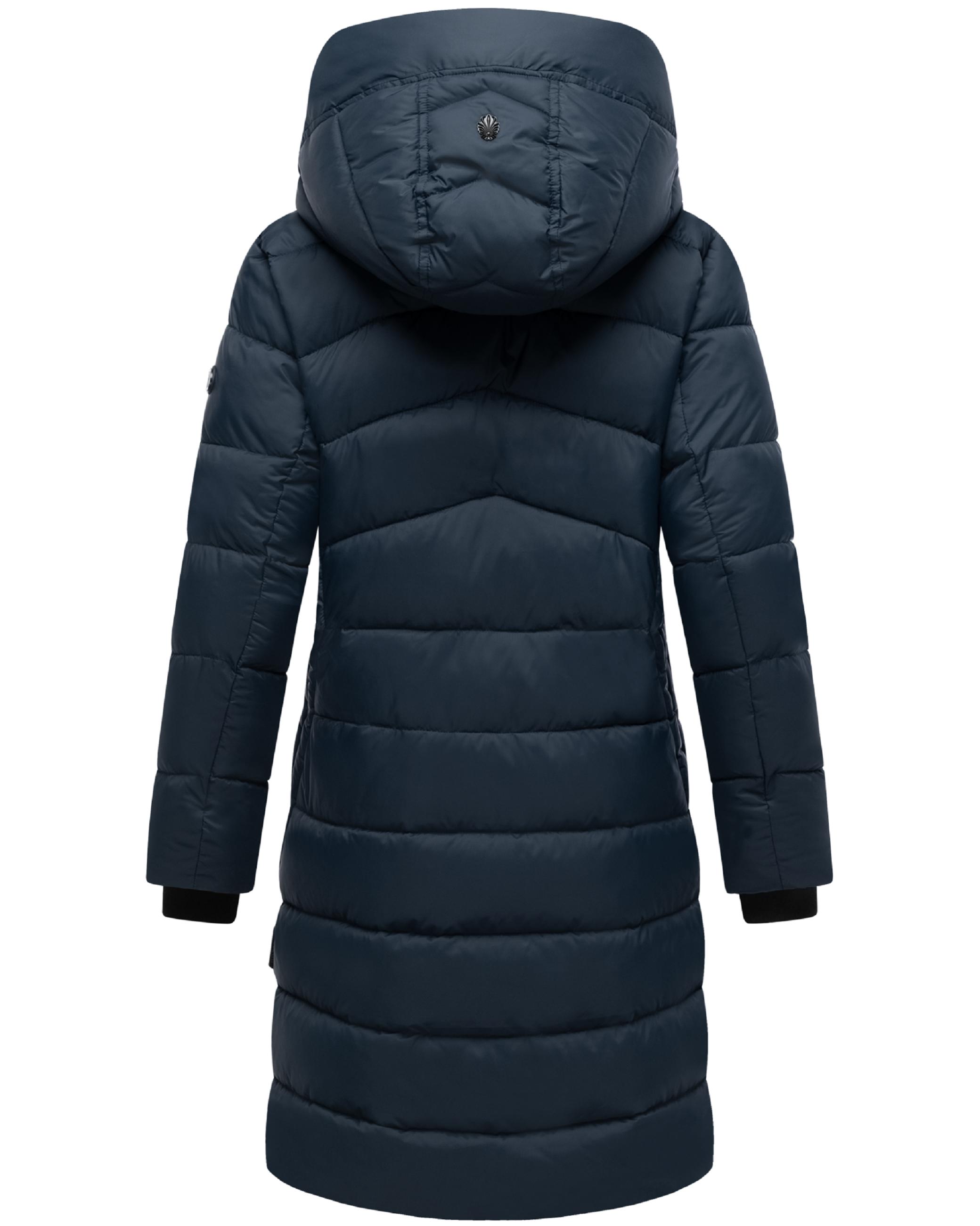 Winter Steppmantel mit abnehmbarer Kapuze "Kaltnäschen 16" Navy