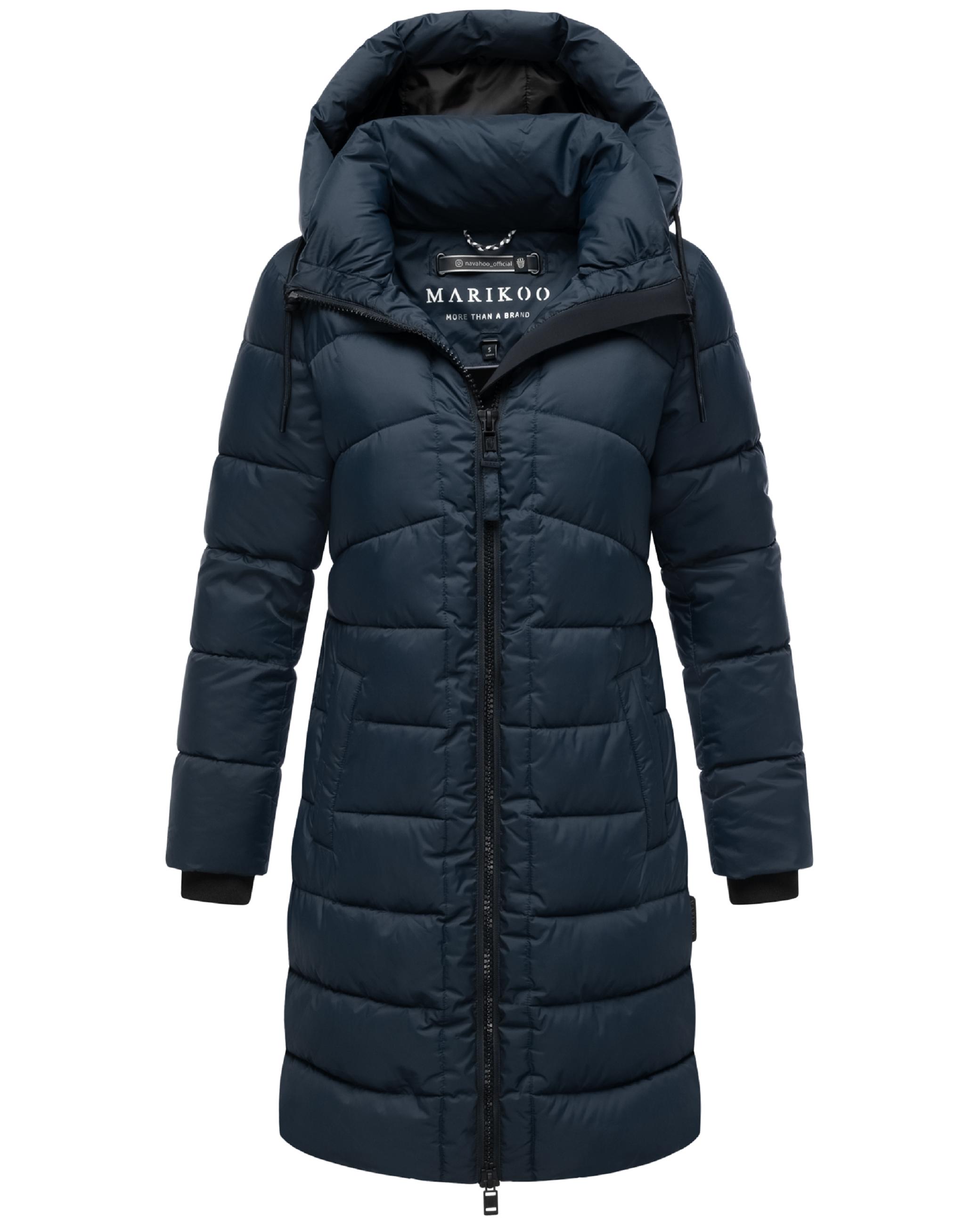 Winter Steppmantel mit abnehmbarer Kapuze "Kaltnäschen 16" Navy