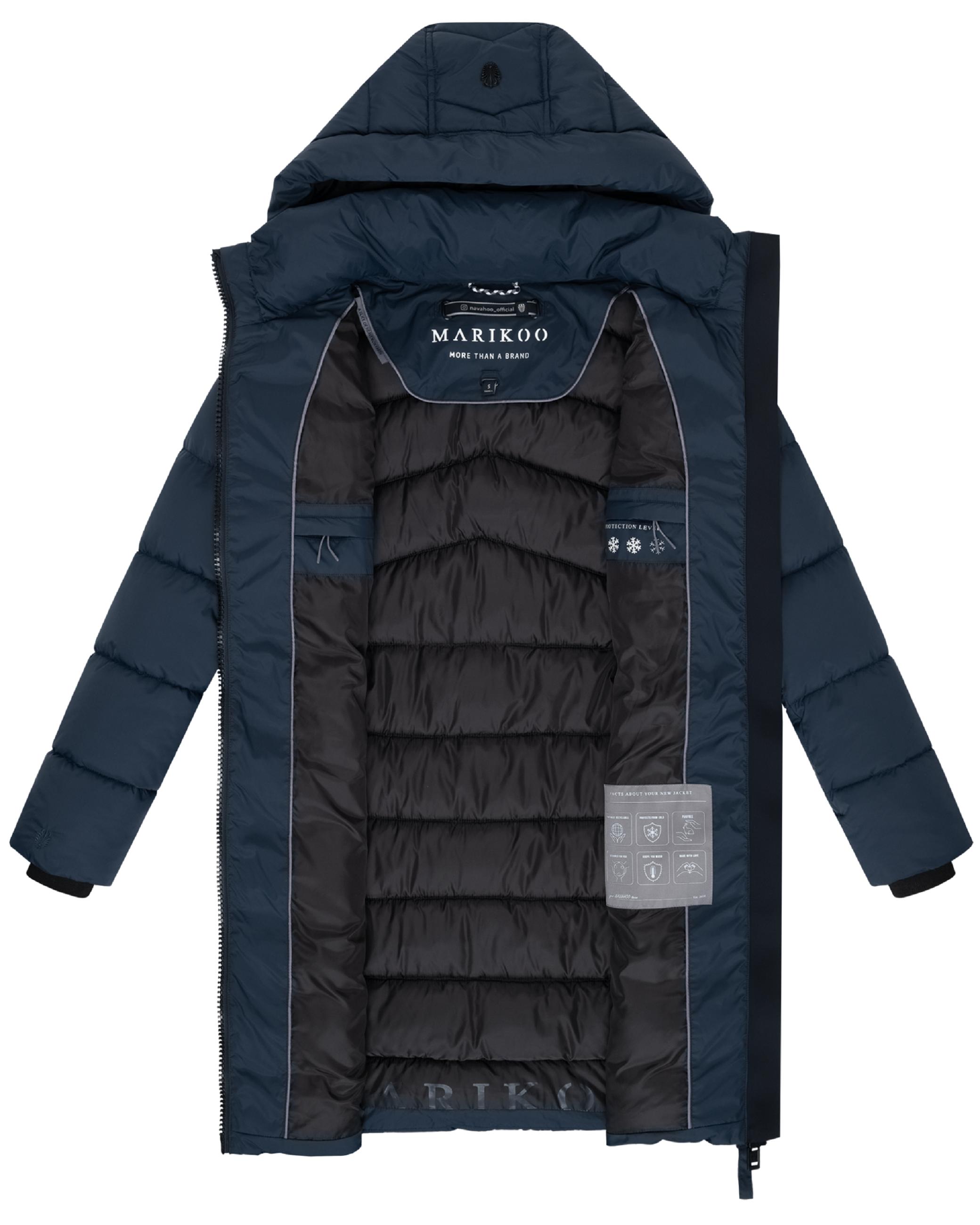 Winter Steppmantel mit abnehmbarer Kapuze "Kaltnäschen 16" Navy