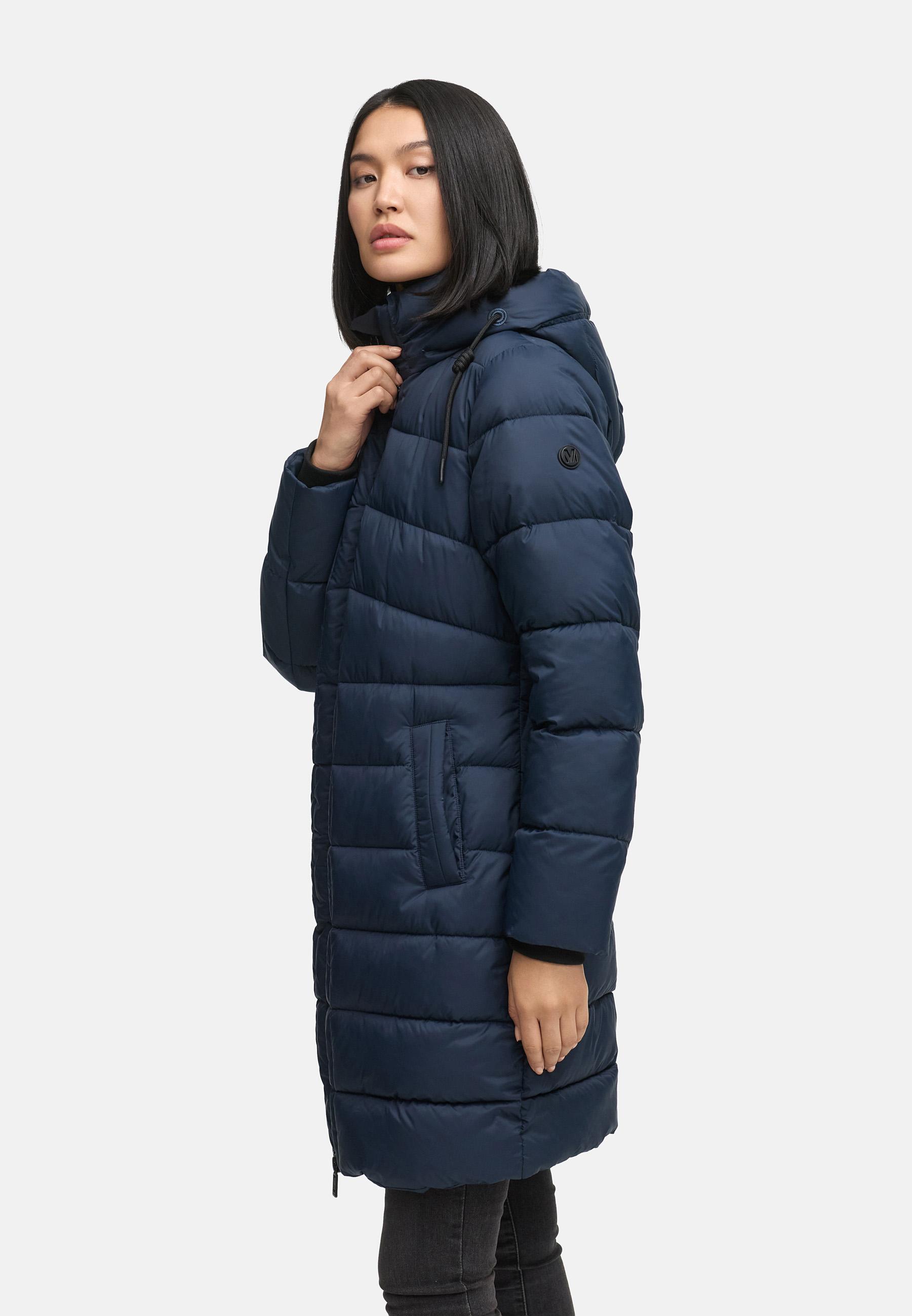 Winter Steppmantel mit abnehmbarer Kapuze "Kaltnäschen 16" Navy